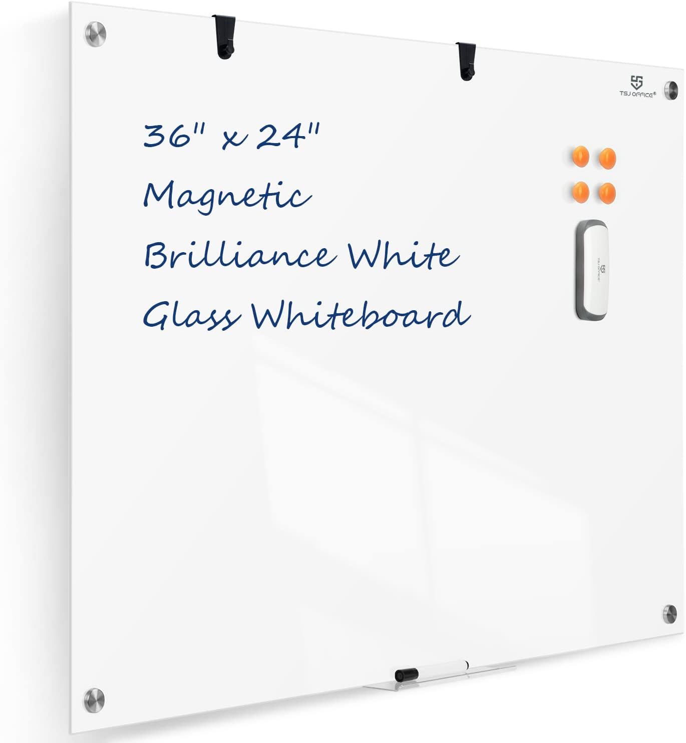 TSJ Office Small Whiteboard Cork-board Combination for Wall - 16' x 12' Portable Aluminum Frame Magnetic Dry Erse Board Mini Bulletin Cork Board 2 Pac