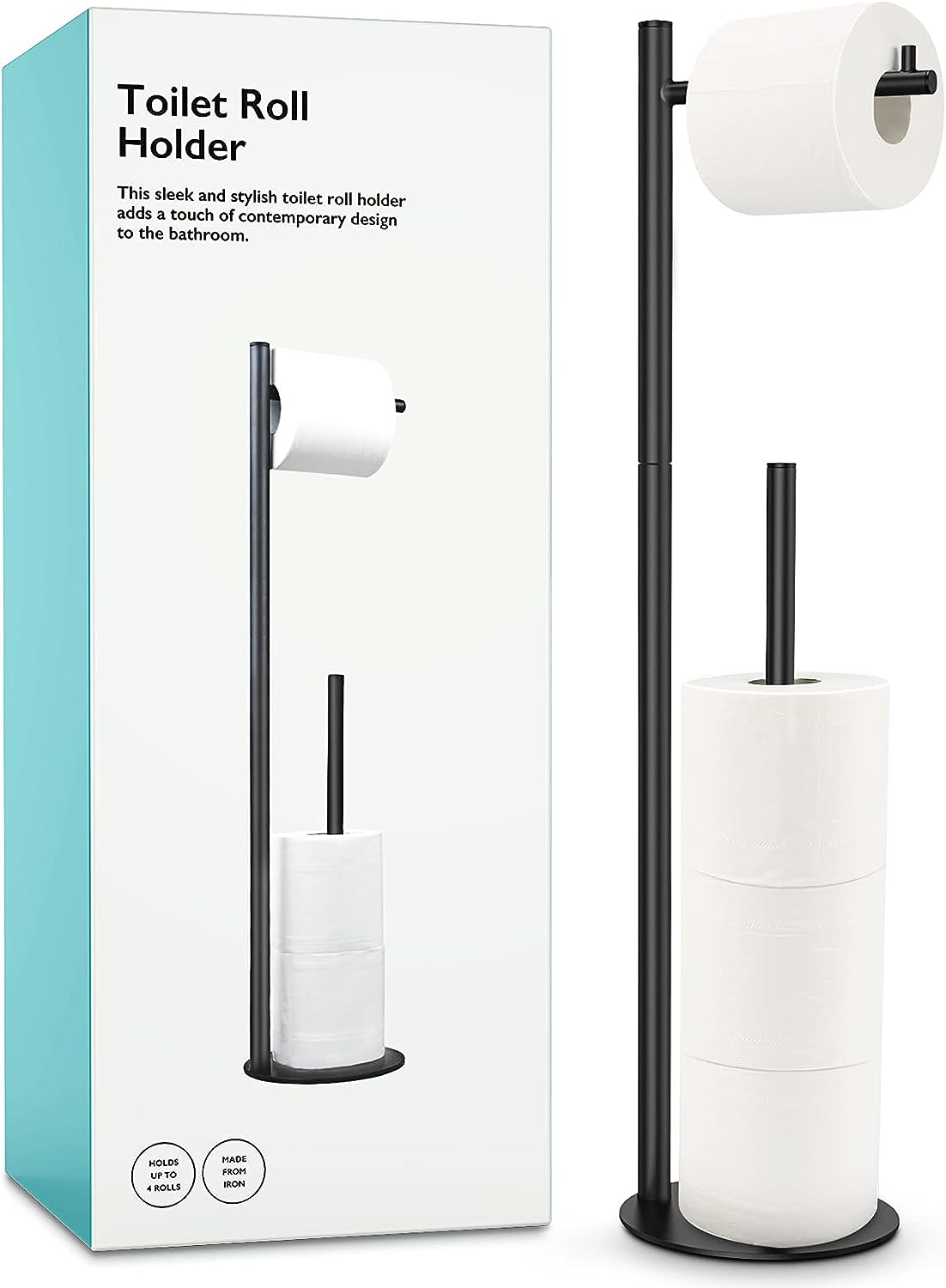 Kitsure Toilet Paper Holder Stand - Free-Standing with a Weighted Base