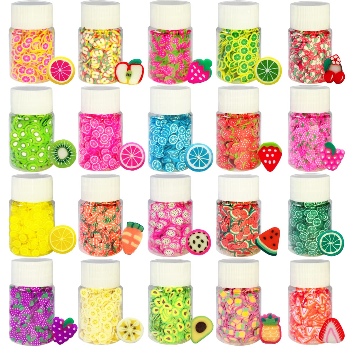 NAIL ANGEL 18bags Different Design Mix Bag Polymer Clay Slices Fruit Cake  Flower Etc Shapes Mix 10051