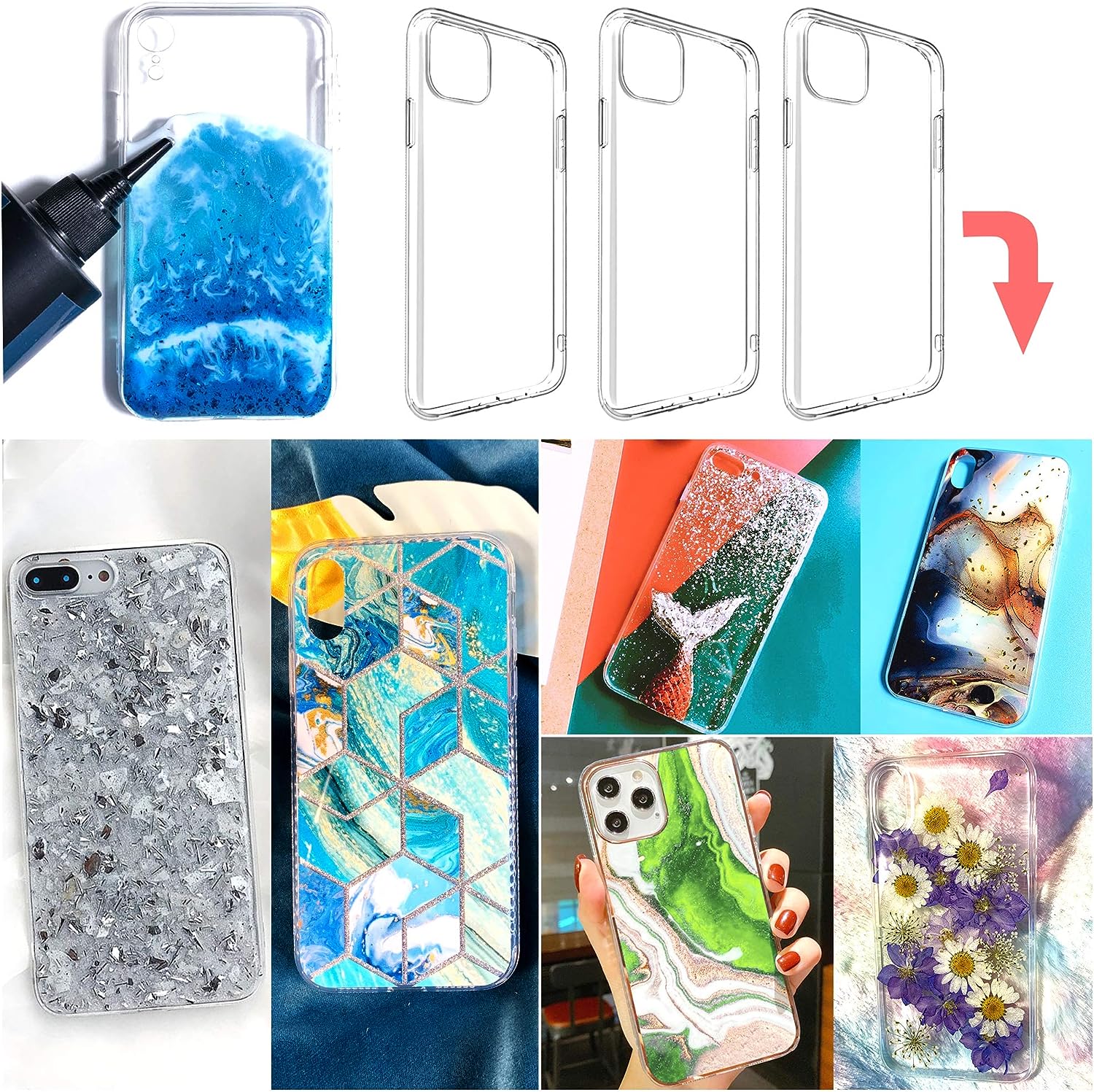 Decoden Whipped Cream Phone Case DIY Epoxy Resin Casting Kits Pack of 36