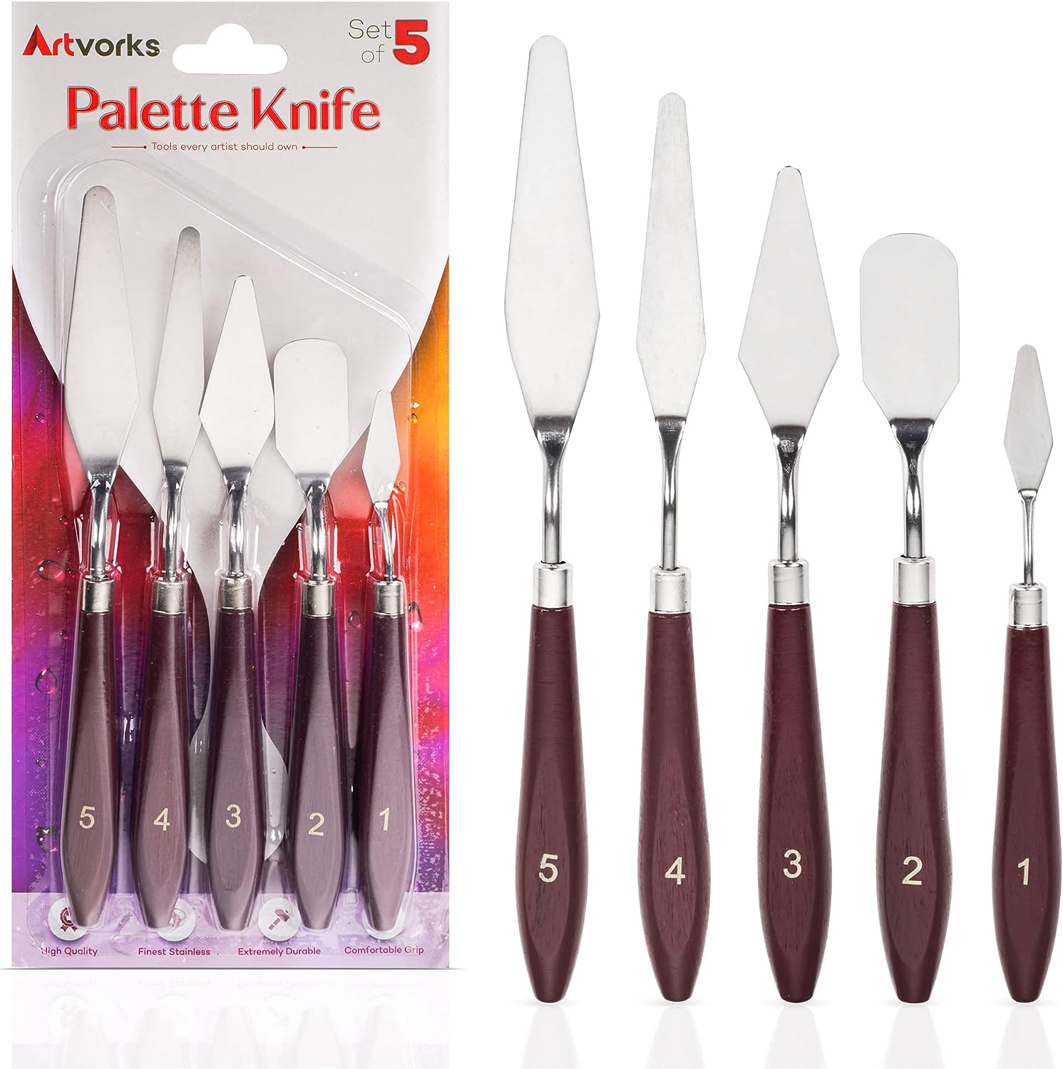 Incraftables Stainless Steel Palette Knife Set (11pcs). Art