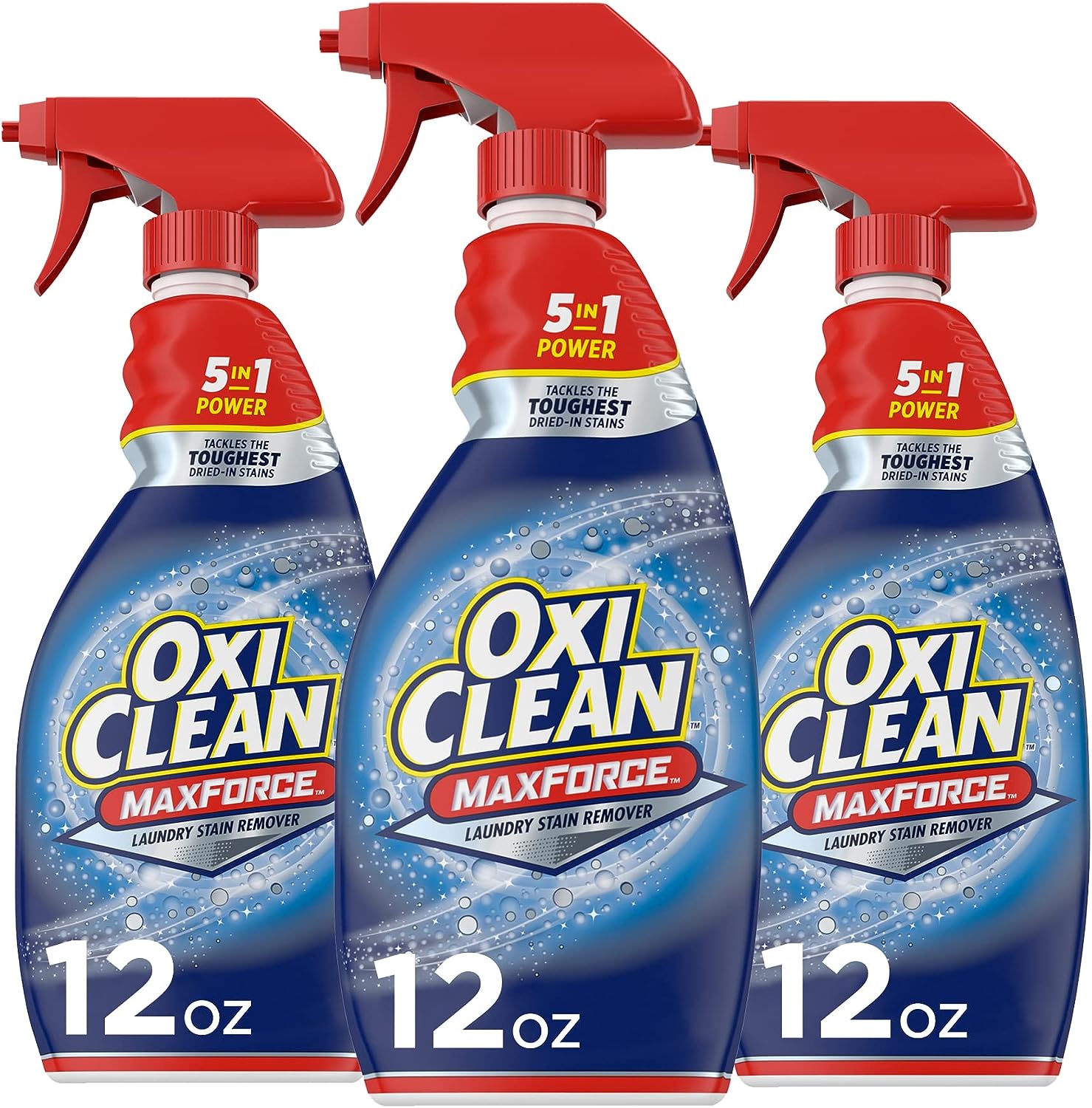 OxiClean Stain Remover Max Force - 12 FL OZ (Pack of 2) - laundry stain  remover spray, spray and wash stain remover laundry + 1 Gaudum Laundry  Stain