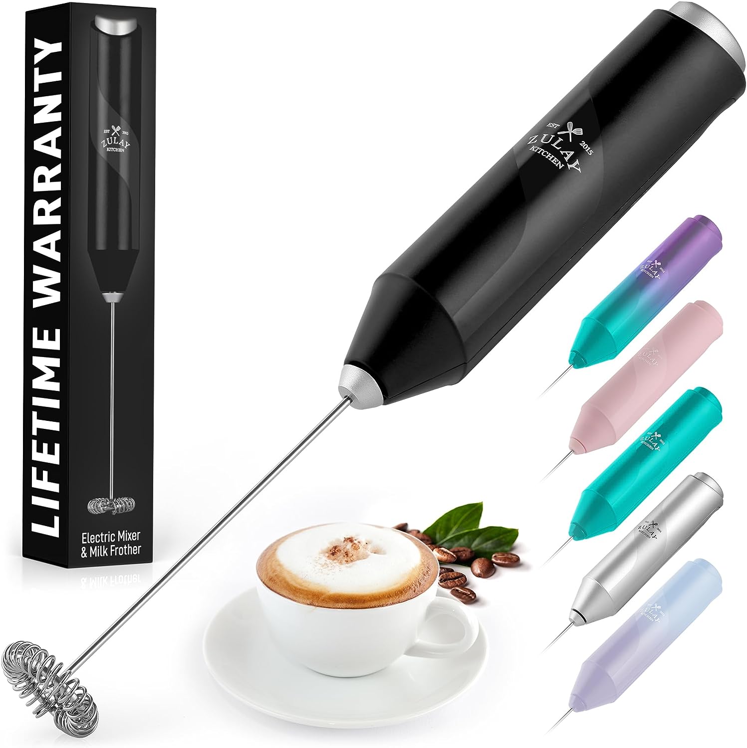 Zulay New Titanium Motor Milk Frother (Without Stand) - Handheld Frother  Whisk, Milk Foamer Frother, Mini Blender for Coffee, Bulletproof Coffee
