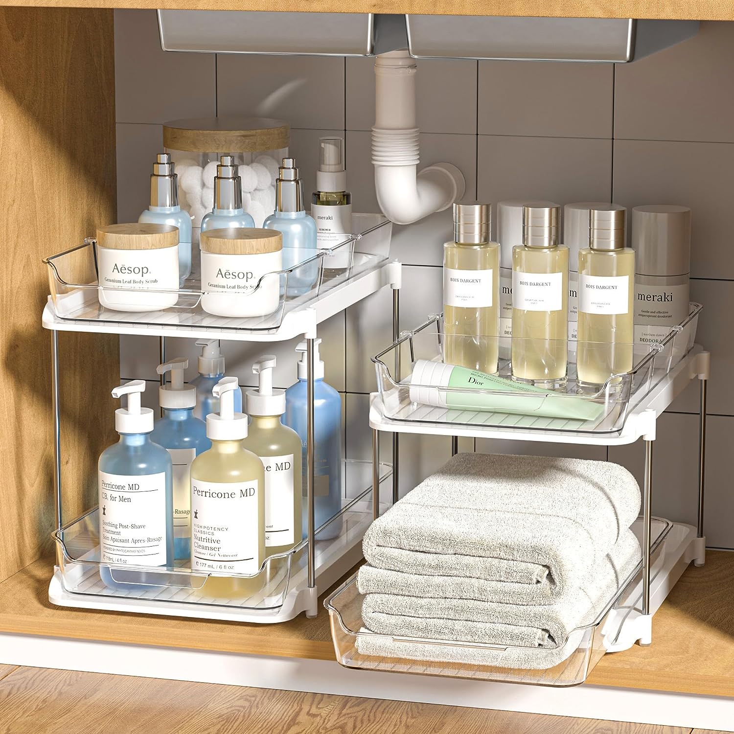  NIHEHAG Large 3 Tier Under Sink Organizers and