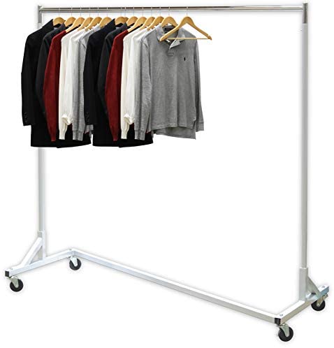 Reliancer Heavy Duty Large Garment Rack Stainless Steel Clothes Drying Rack  Commercial Grade Extendable 47-77inch Clothes