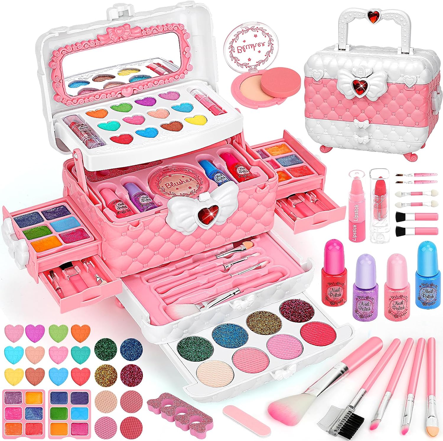  Toys for Girls-Kids Makeup Kit for Girl,29PCS Real