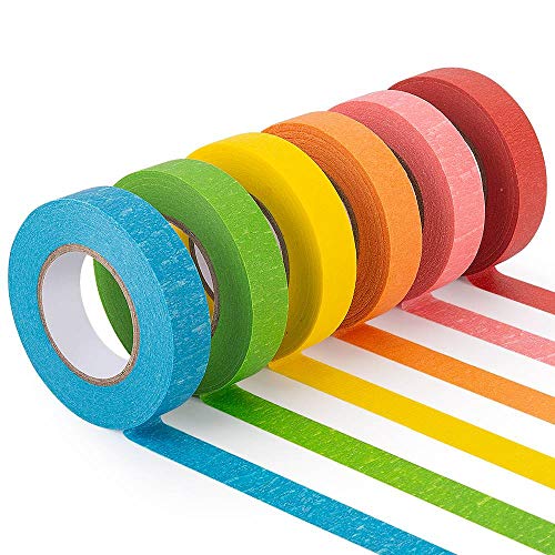 Mr. Pen- Colored Masking Tape, Colored Painters Tape for Arts and Crafts, 6 Pack, Drafting Tape, Craft Tape, Labeling Tape, Paper Tape, Masking Tape