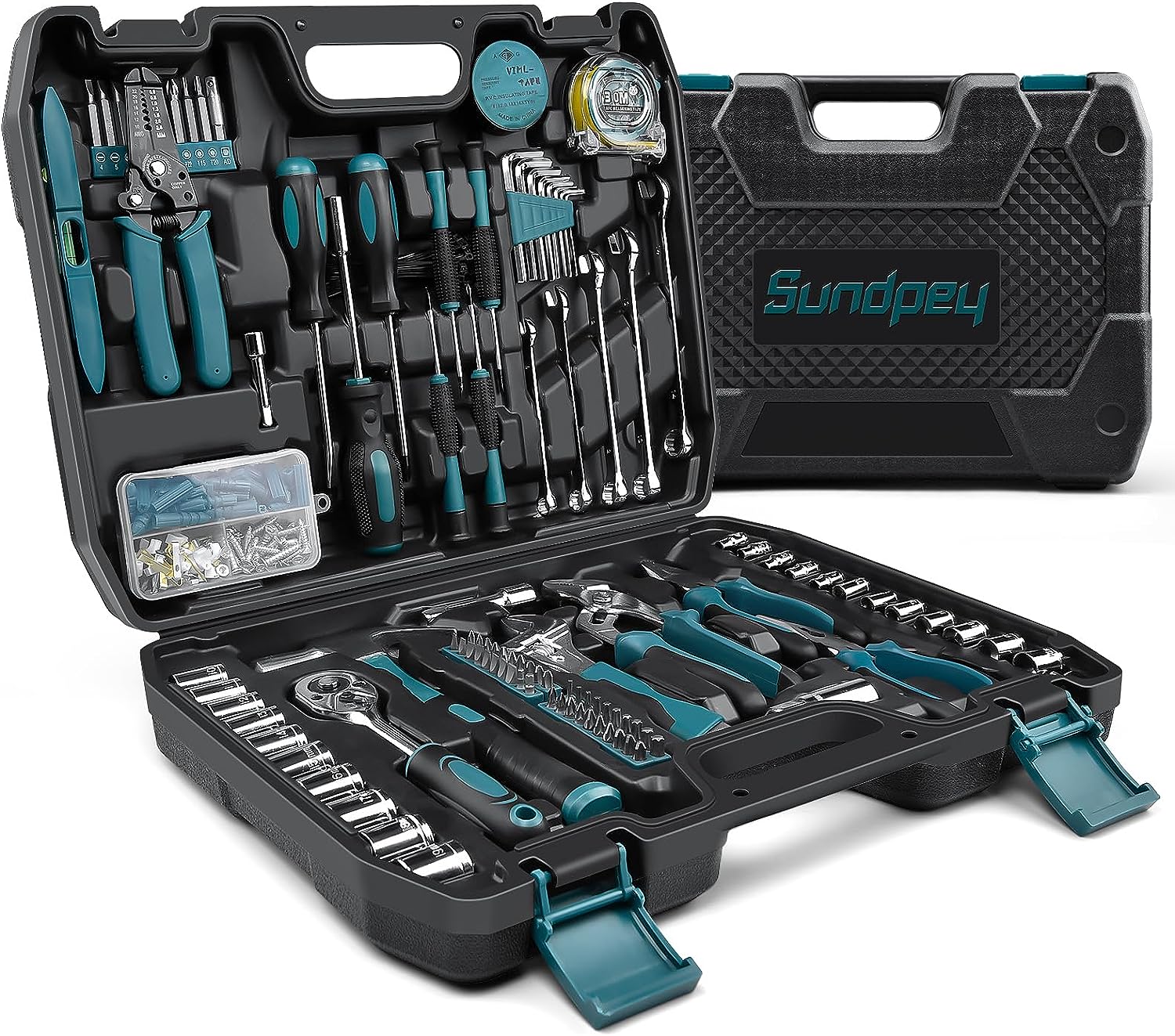 WorkPro Home Tool Set with Power Drill, 157pcs Power Drill Sets with 20V Cordless Lithium-Ion Drill Driver, Home Tool Kit for All Purpose, Cordless