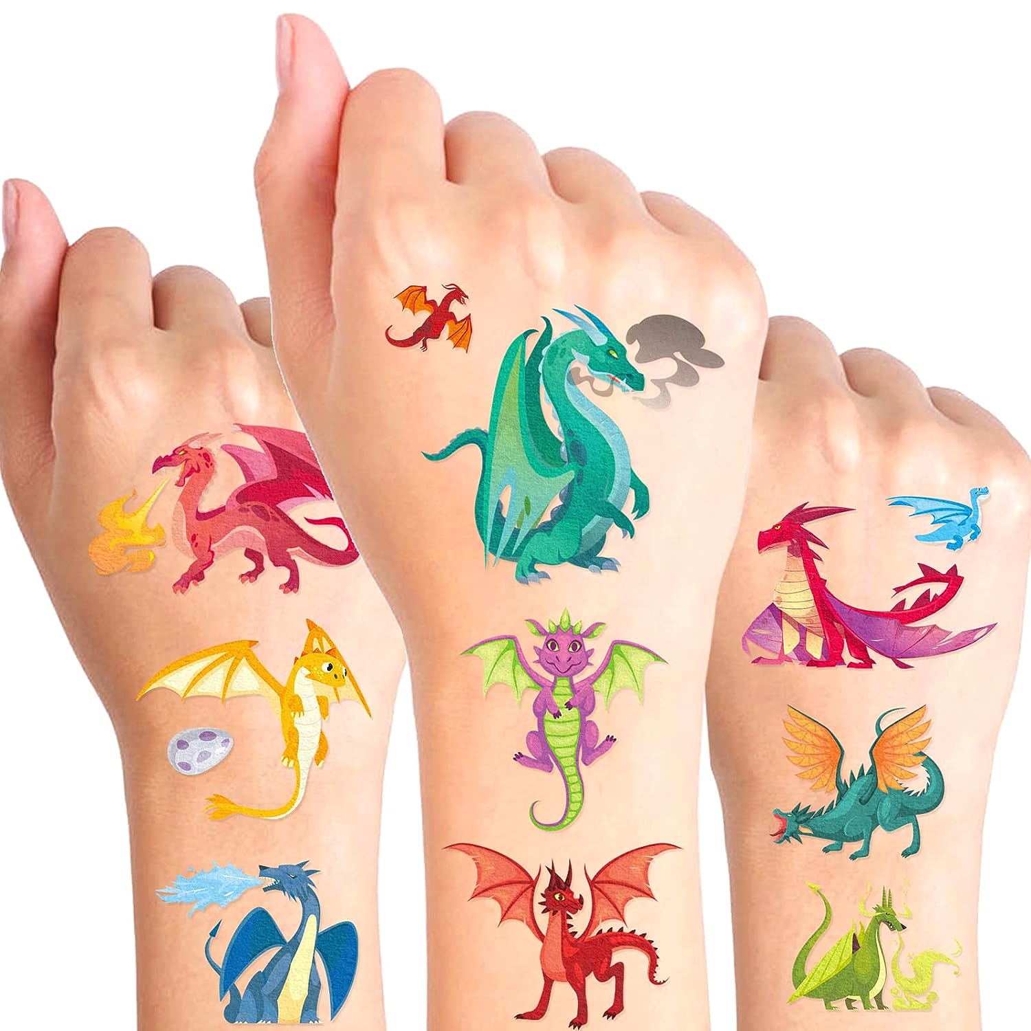 Plush Dinosaur Tails for Kids, Set of 3, Dragon and Dinosaur
