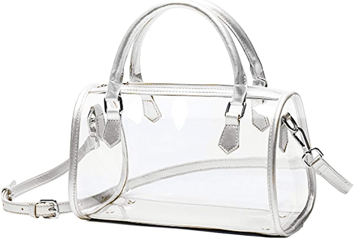 Clear Shoulder Bag Purse, 2 in 1 Transparent Crossbody Bag Jelly Handbag,  Polyvinyl Chloride Top Handle Chain Clutch for Women (Not Cpmpatible with