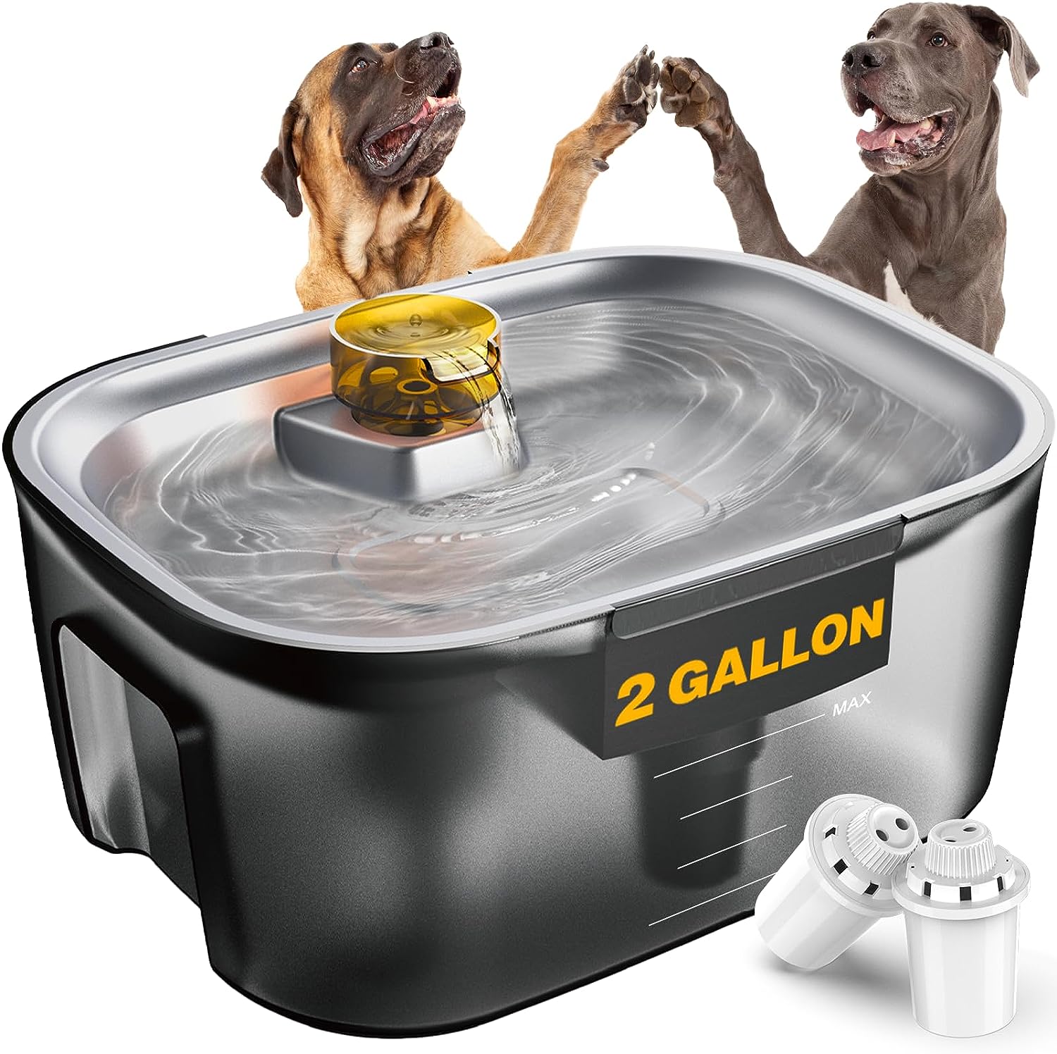 Dog Water Fountain for Large Dogs,1.5Gal Water Bowl Dispenser with 5 Layer  Filte