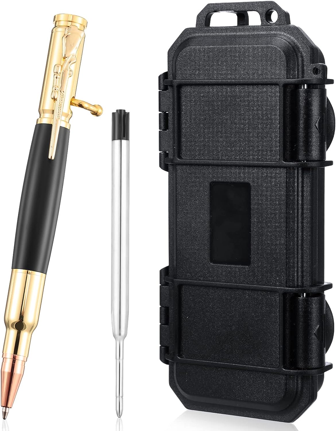 50 BMG Real Authentic Brass Casing Refillable Twist Pen - Tactical Gift Box  - Made in the USA : : Office Products