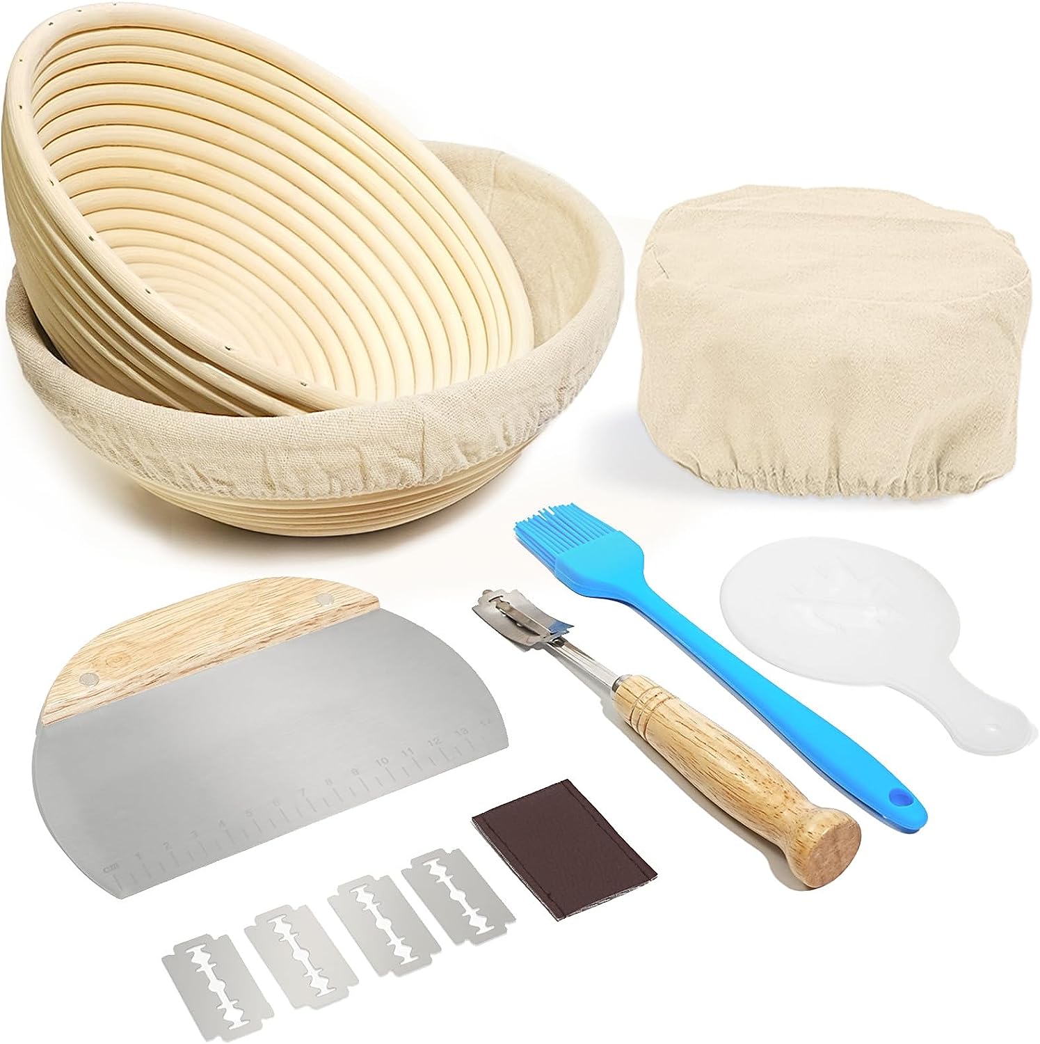 Superbaking Bread Proofing Basket, Round 9 inch Sourdough Starter Kit,  Proofing Basket for Bread baking, Bread Making Supplies Tools, Banneton  Basket