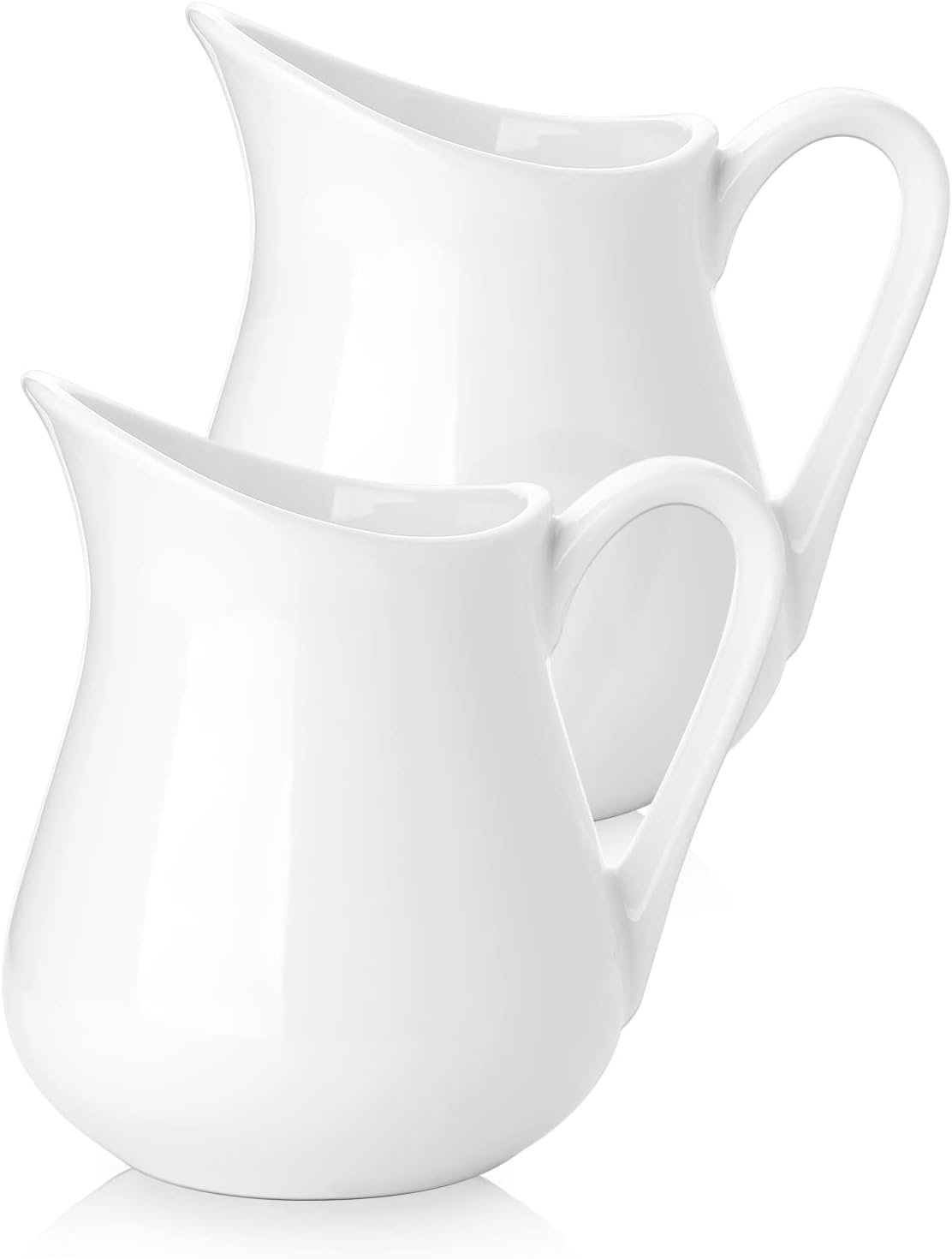 4.5 oz Small Creamer Pitcher, Classic White Porcelain Creamer with Handle,  Coffee Creamer Container, Ceramic Maple Syrup Dispenser for Milk Sauce