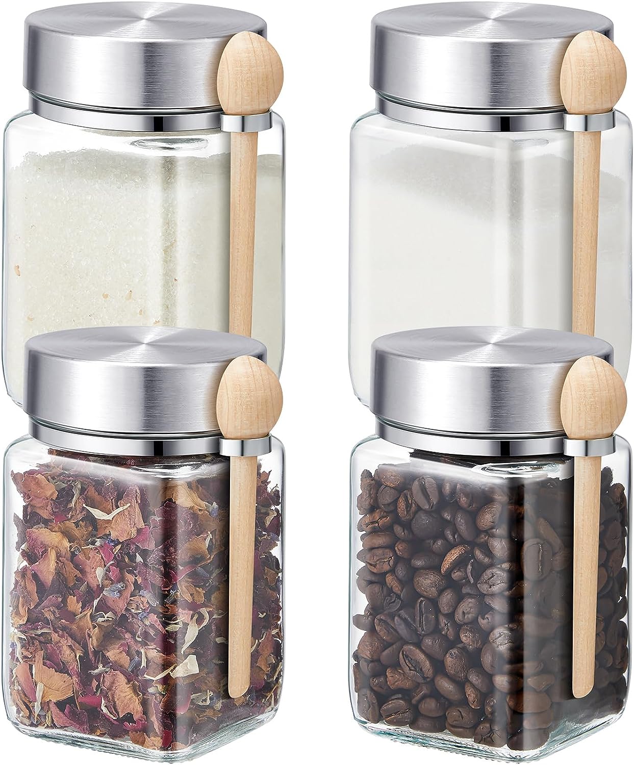 Spice Jars With Outboard Wood Spoons – Fixtures Close Up