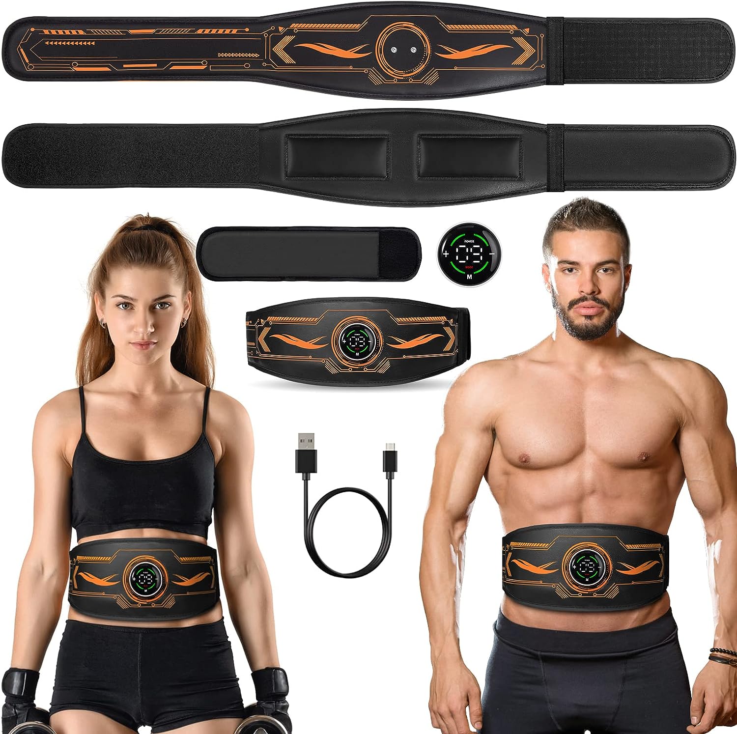 AILSWORTH Electronic Muscle Stimulator - Ab Machine, ABS Abdominal Toning  Belt for Men and Women, Toner Training Device Sports Fitness AB Workout