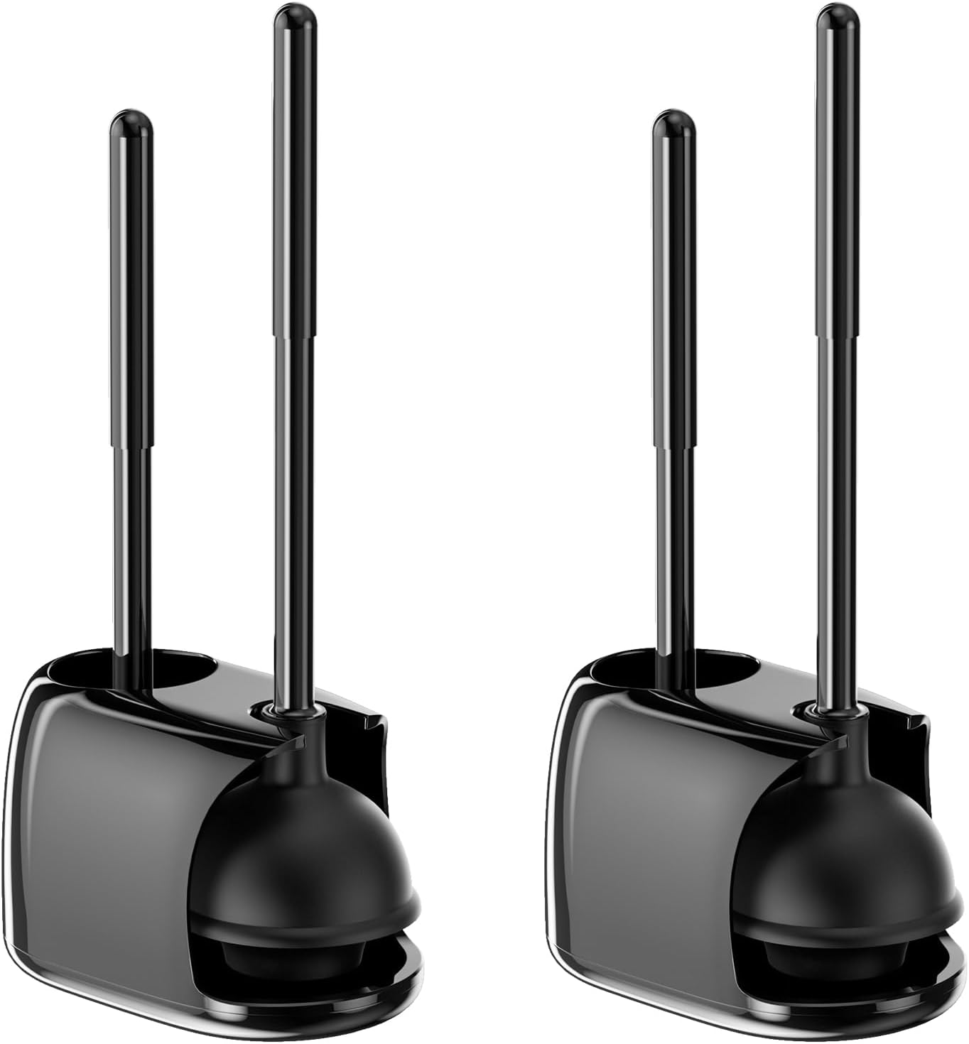 Toilet Plunger Bowl Brush Set: Hideaway Heavy Duty Toilet Plunger Scrubber  Cleaner Holder Combo for Bathroom with Covered Caddy - Hidden Elongated  Discreet Apartment Toilet Plunger Brush Accessories