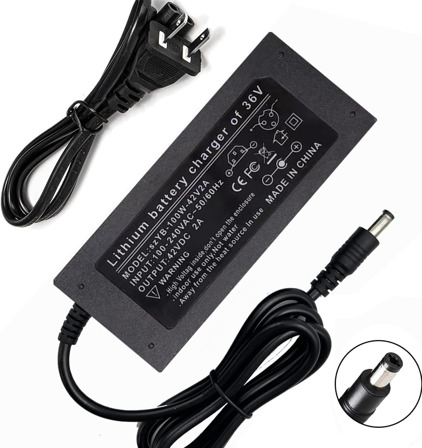  maierke 42V 2A Charger 3 Prong Smart for 36V Electric