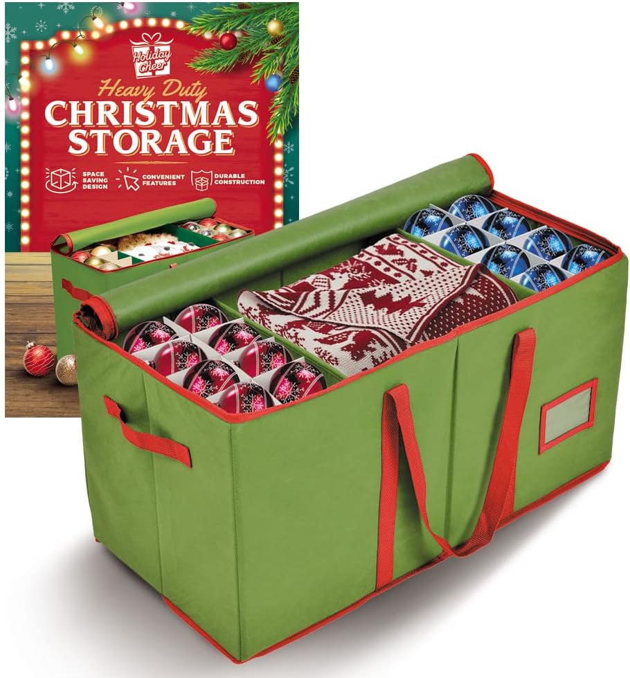  Sattiyrch Plastic Christmas Ornament Storage Box with