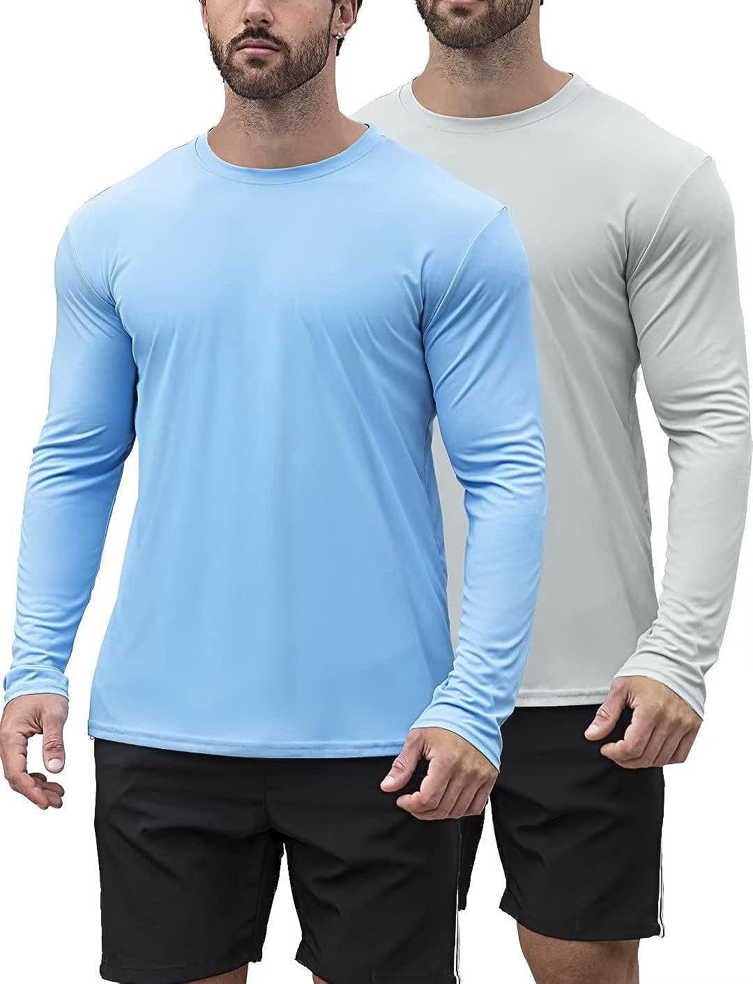 Ewedoos Swim Shirts for Men Rash Guard with Pocket UPF 50+ UV Sun  Protection Fishing Shirts Long Sleeve Sun Shirt Outdoor