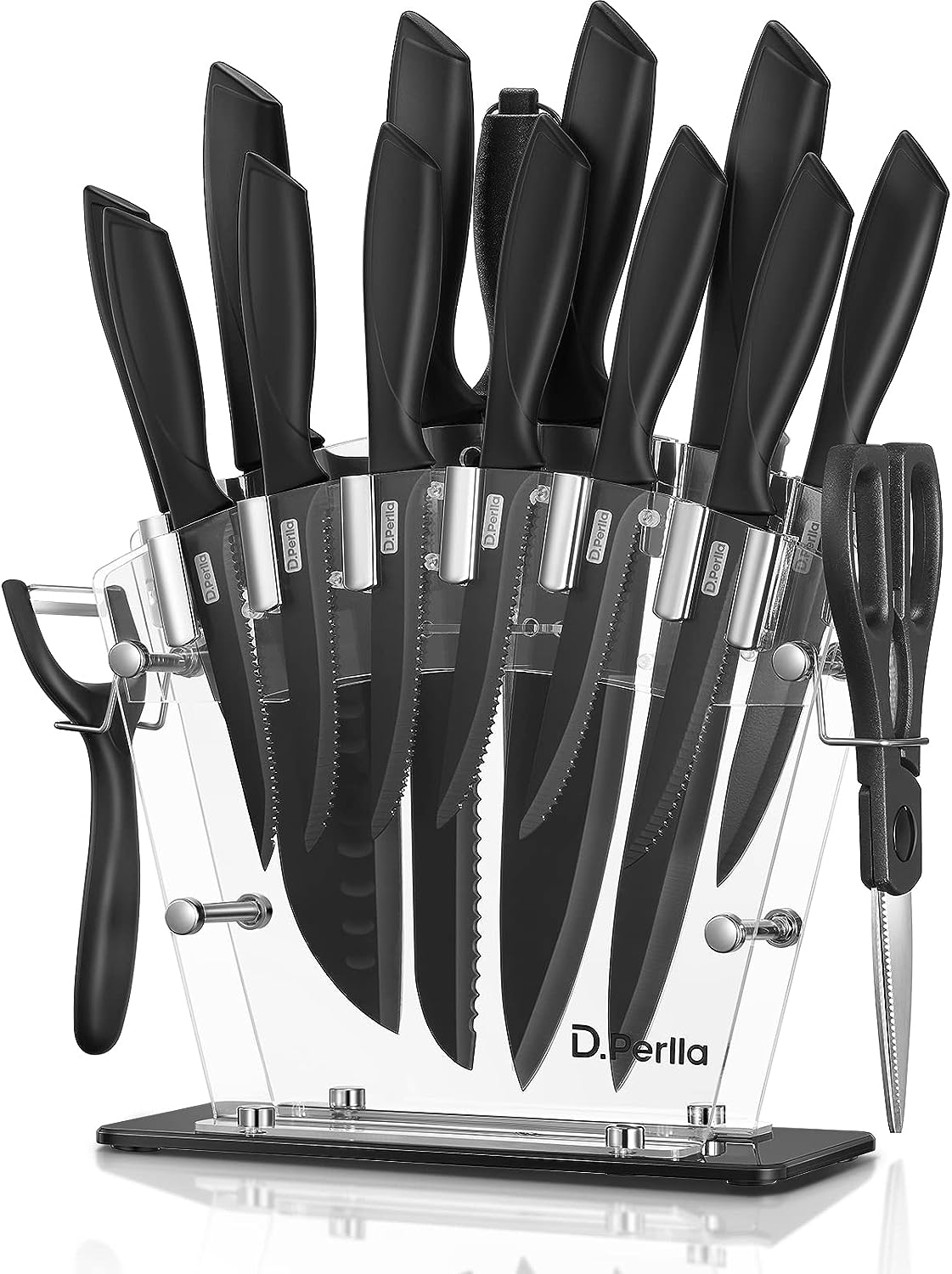 Dockorio 19 Piece High Carbon Stainless Steel Knife Block Set