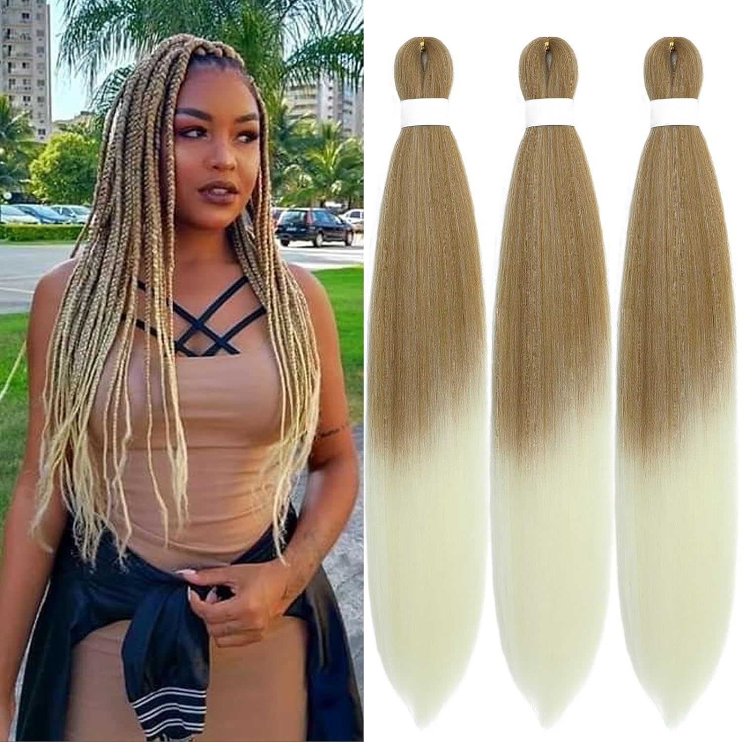 Braiding Hair Pre Stretched Ombre Braiding Hair 30 Inches 8 Packs