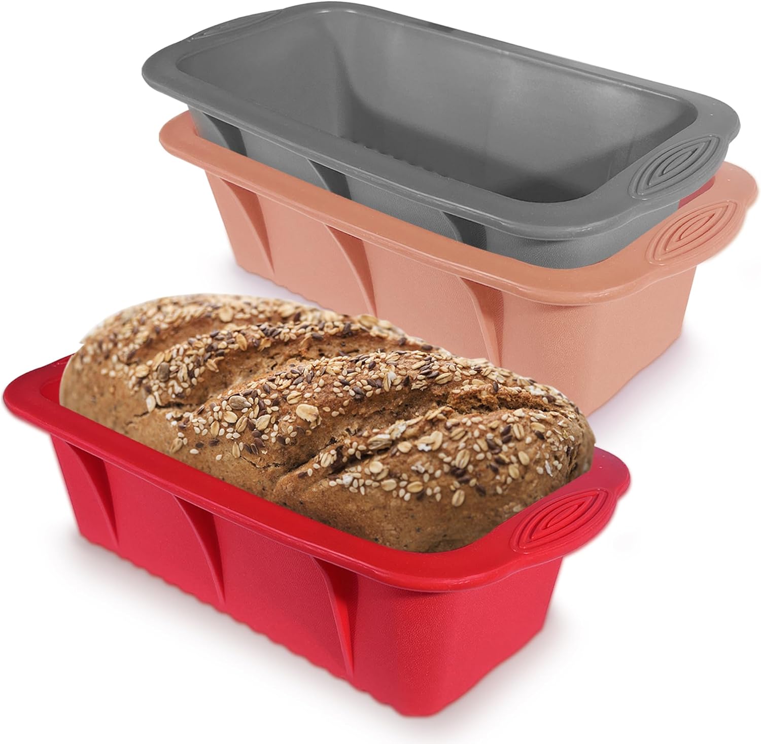 Tiawudi 2 Pack Non-Stick Mini Loaf Pan, Carbon Steel Baking Bread Pan,  8-Cavity