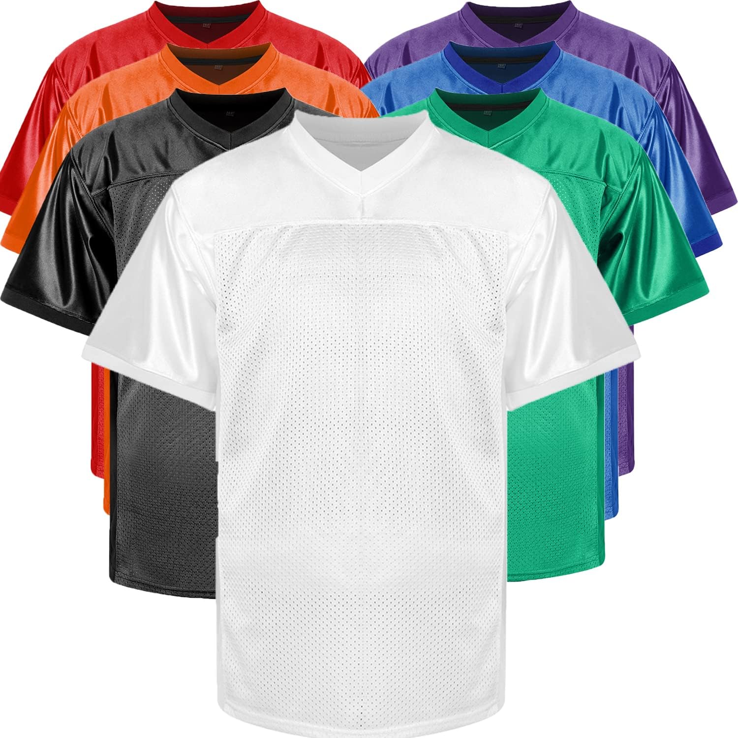 : NJKA Sports Blank Football Jersey, Hip Hop Shirts Short Sleeve  Sports Uniforms Clothing for Party Football Shirts : Clothing, Shoes &