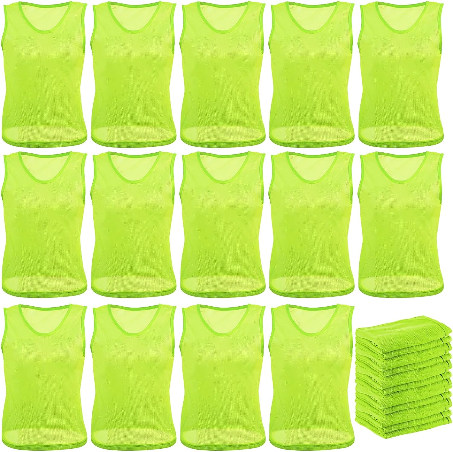 Geyoga 24 Pack Pinnies Scrimmage Vests Practice Jersey for Men Soccer Vests Adult Soccer Training Vest Adult Basketball Jersey Team Practice Vests