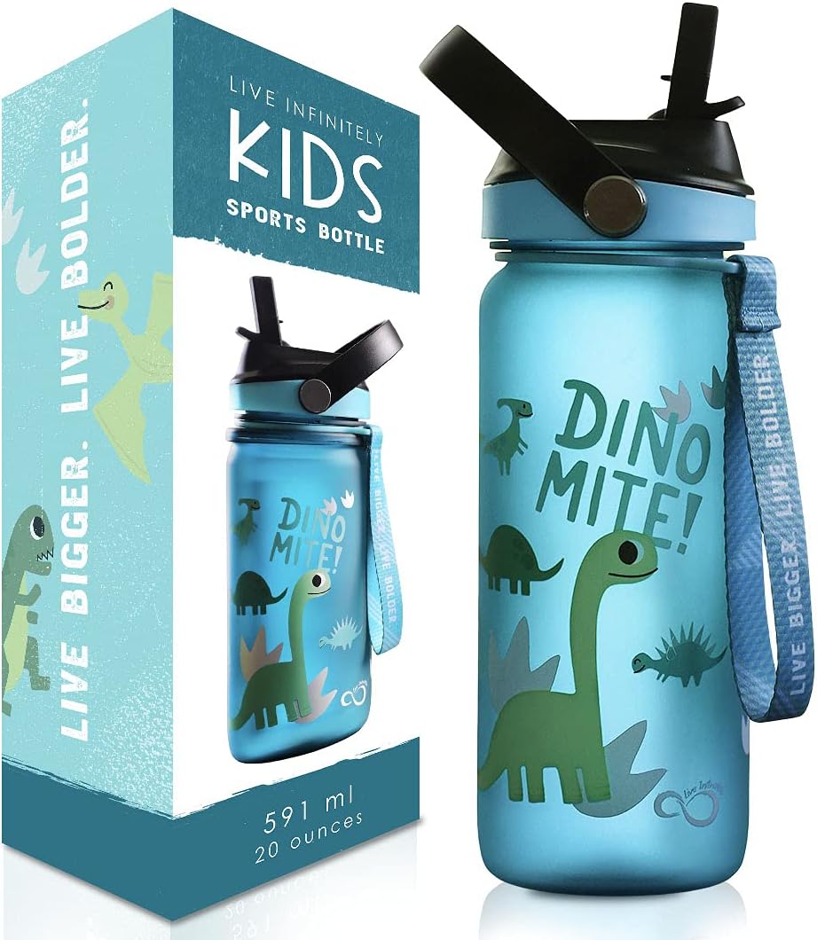 NEW Splash Leak Proof Water Bottle Safe for Toddlers and Kids Dishwasher  Safe, Straw Lid & Fidget Popper Handle 