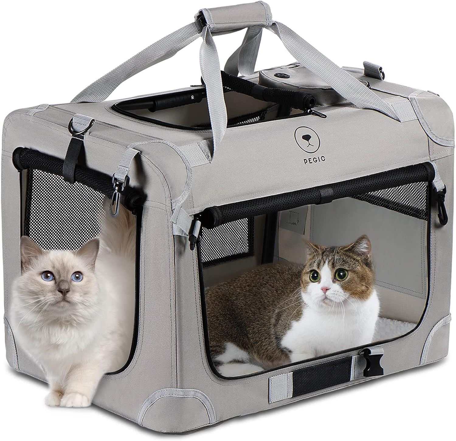 Portable Pet Bag Double Deck Foldable Airline Bag For Two Pets,  Double-compartment Pet Carrier Backpack For Small Cats And Dogs, Cat Travel  Carrier For 2 Cats, Perfect For Traveling/hiking/camping - Temu