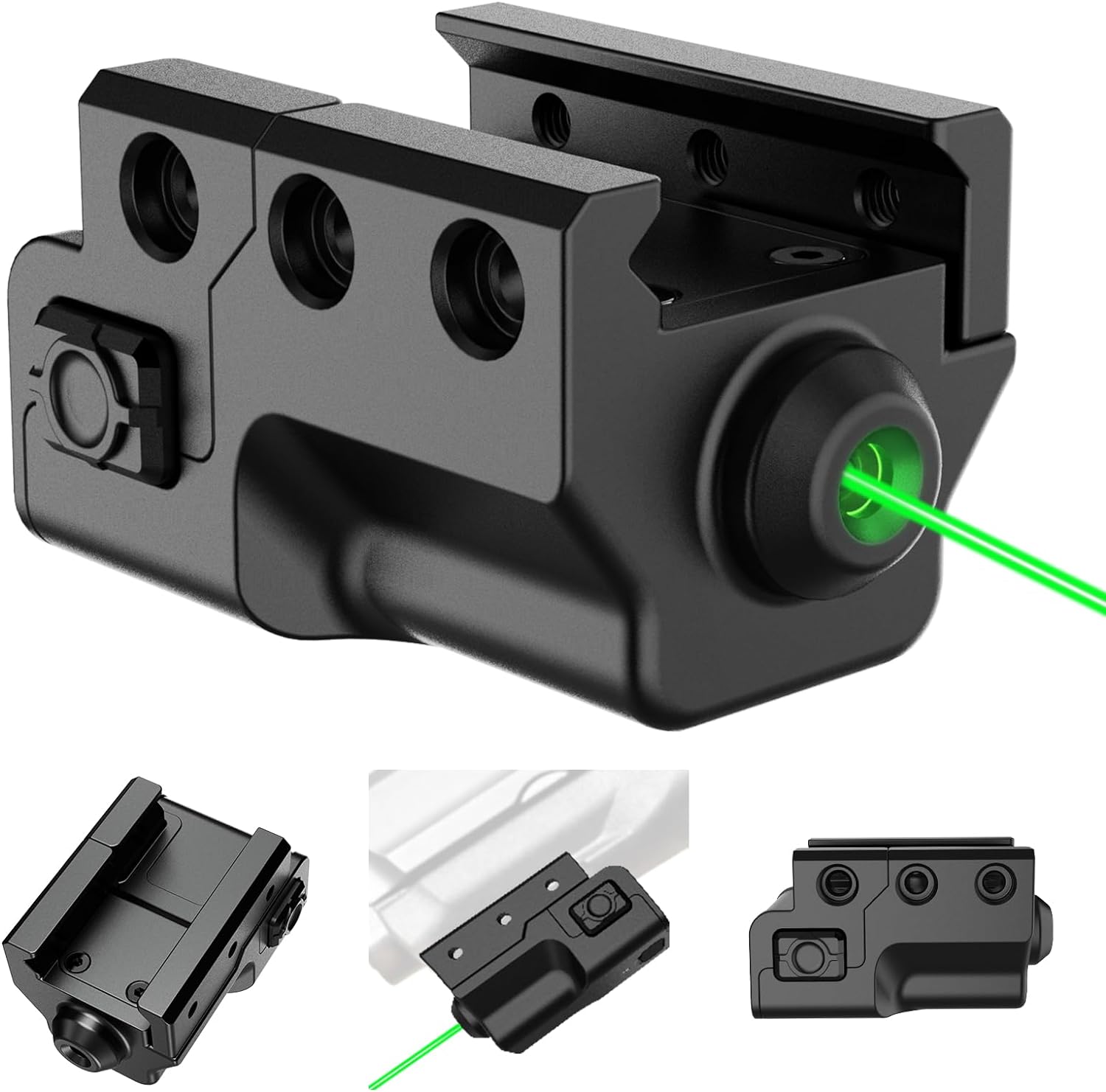Tactical Green Laser Sight for Picatinny Weaver Rail Mount for  Pistol,Handgun with USB Rechargeable Airsoft Green Laser Hunting