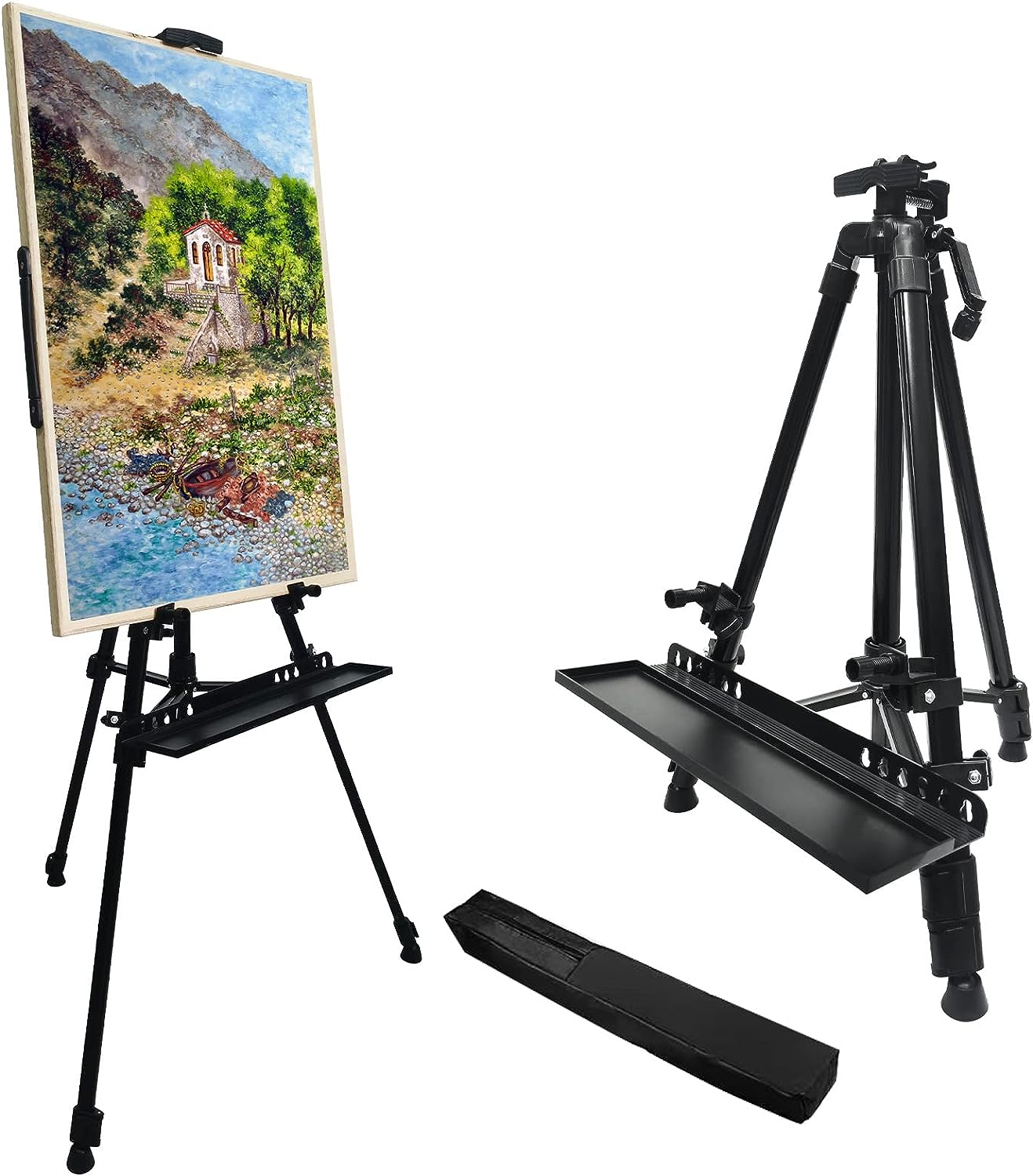 AROIC 14'' Tabletop Instant Display Easel, 3pack Black Small Steel Portable  & Adjustable Collapsible Table Tripod Easels Stand, for Canvas Paintings