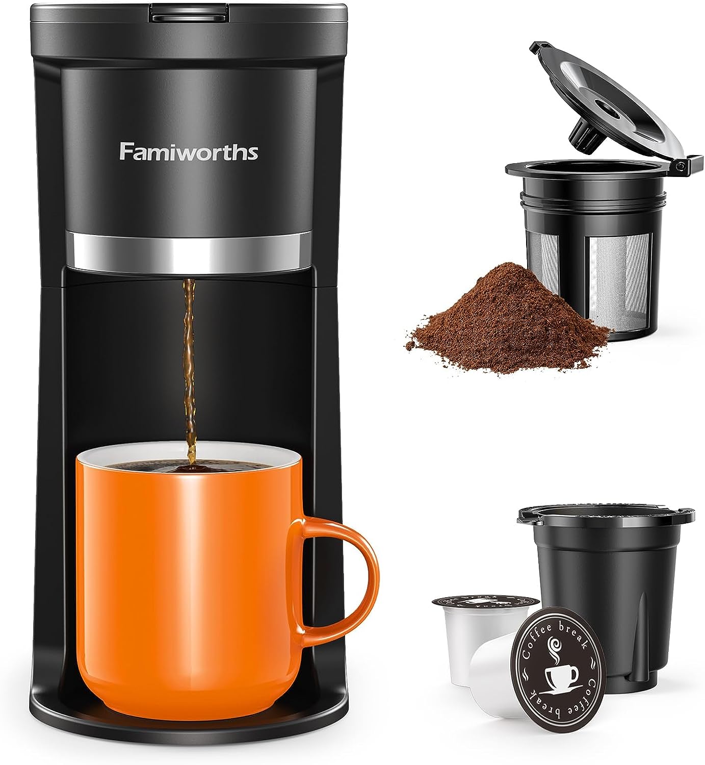 Buy Wholesale China 2-in-1 Single-serving Coffee Maker, Compatible With K- cup Capsules And Ground Coffee & 2 In 1 Coffee Maker at USD 20