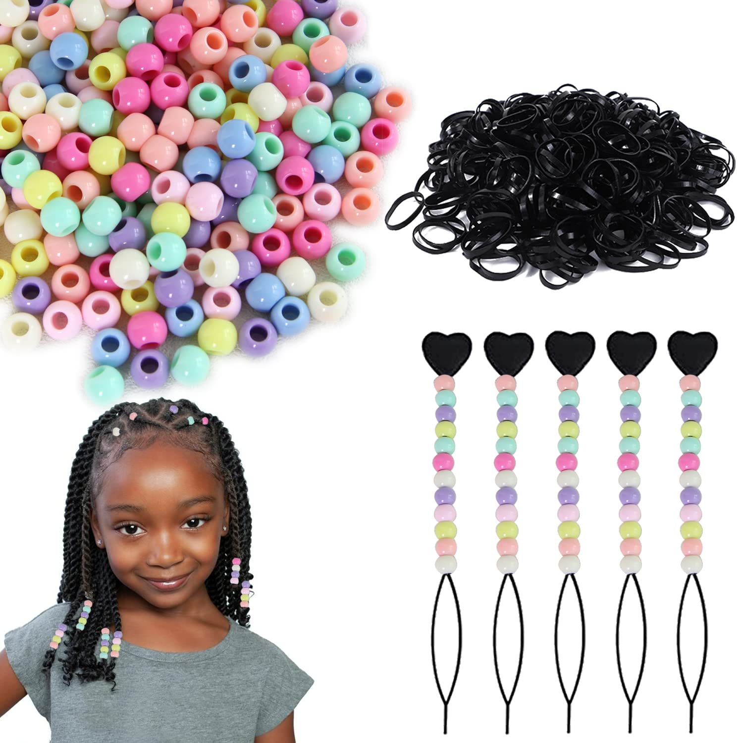  Expressions 24pc Ponytail Ball Hair Elastics  Collection,Brightly Colored Marble Finish Twin Bead Ponytail Balls For  Girls And Toddlers : Beauty & Personal Care