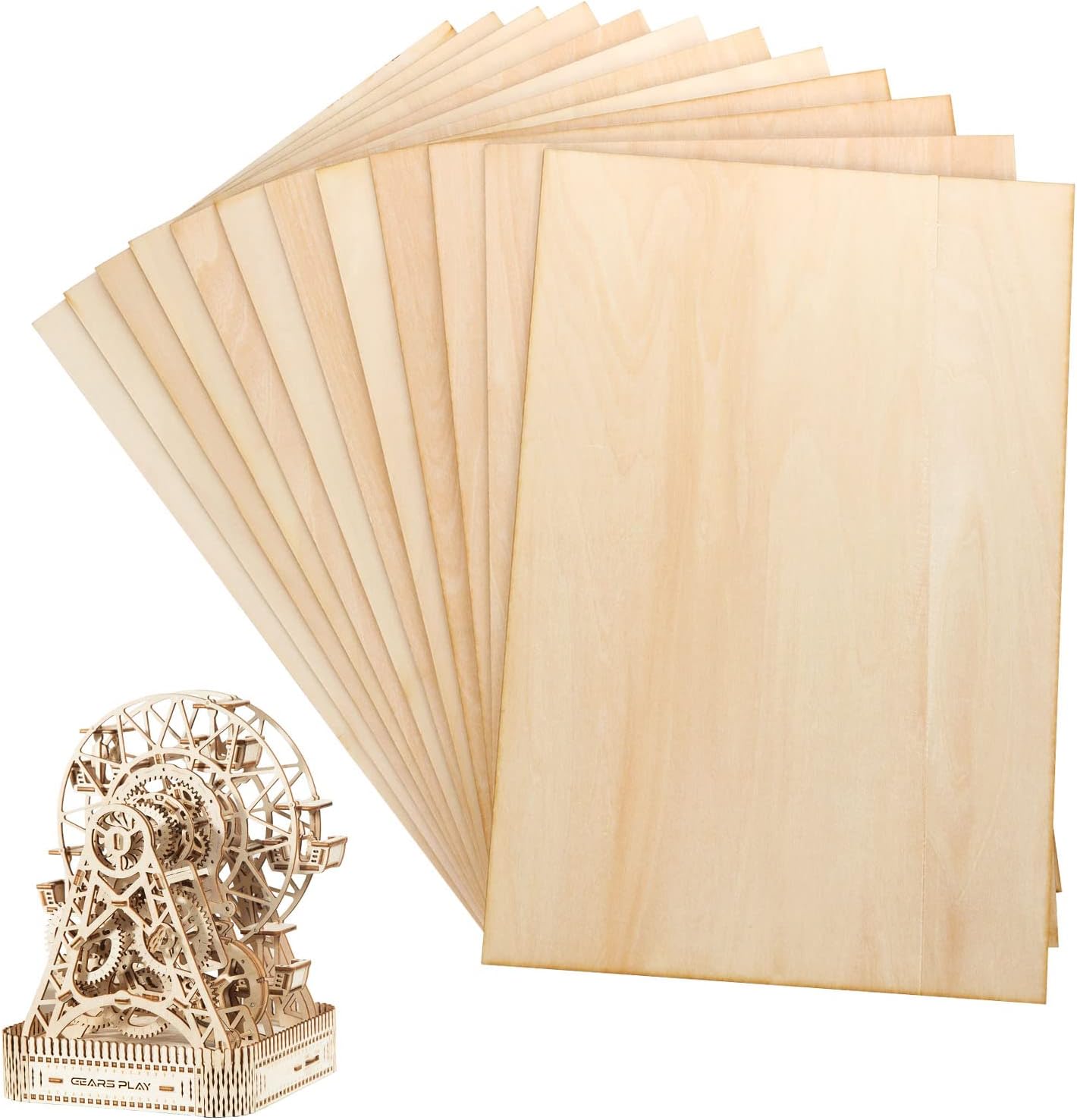12 Pack 12 x 12 x 1/16 Inch-2 mm Thick Basswood Sheets for Crafts