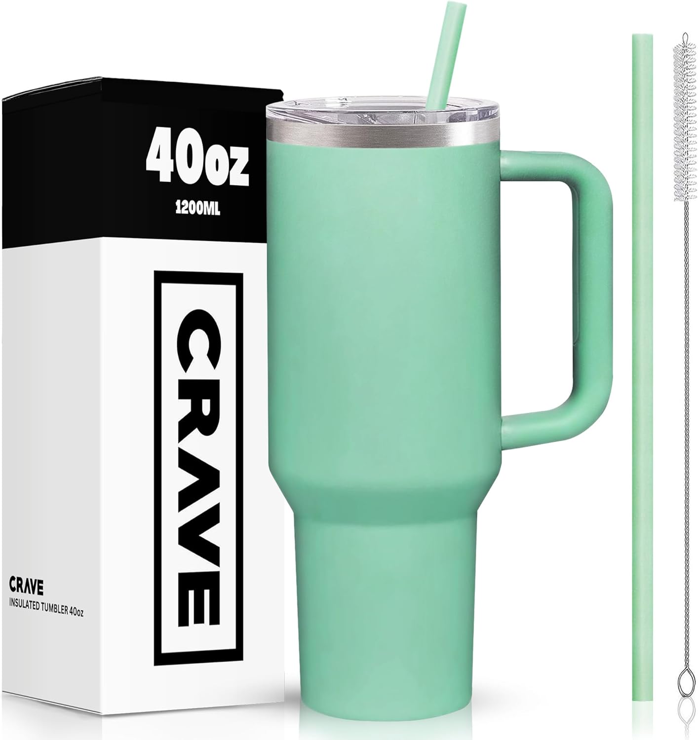 Beast 30 oz Teal Tumbler Stainless Steel Insulated Coffee Cup with Lid 2 Straws Brush Gift Box by Greens Steel 30oz Aquamarine Blue