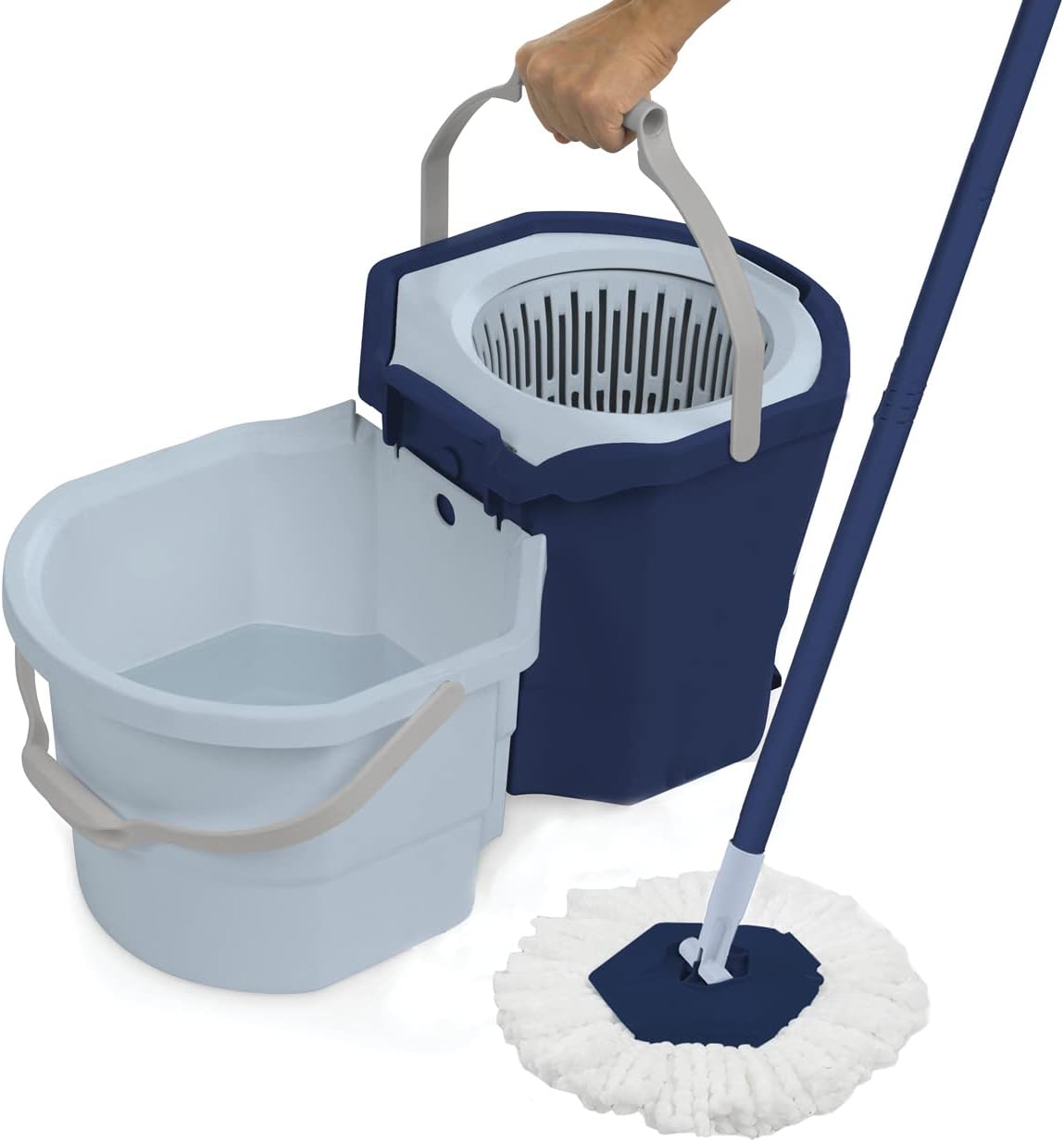  Spin Mop with Separate Clean and Dirty Water, Tsmine