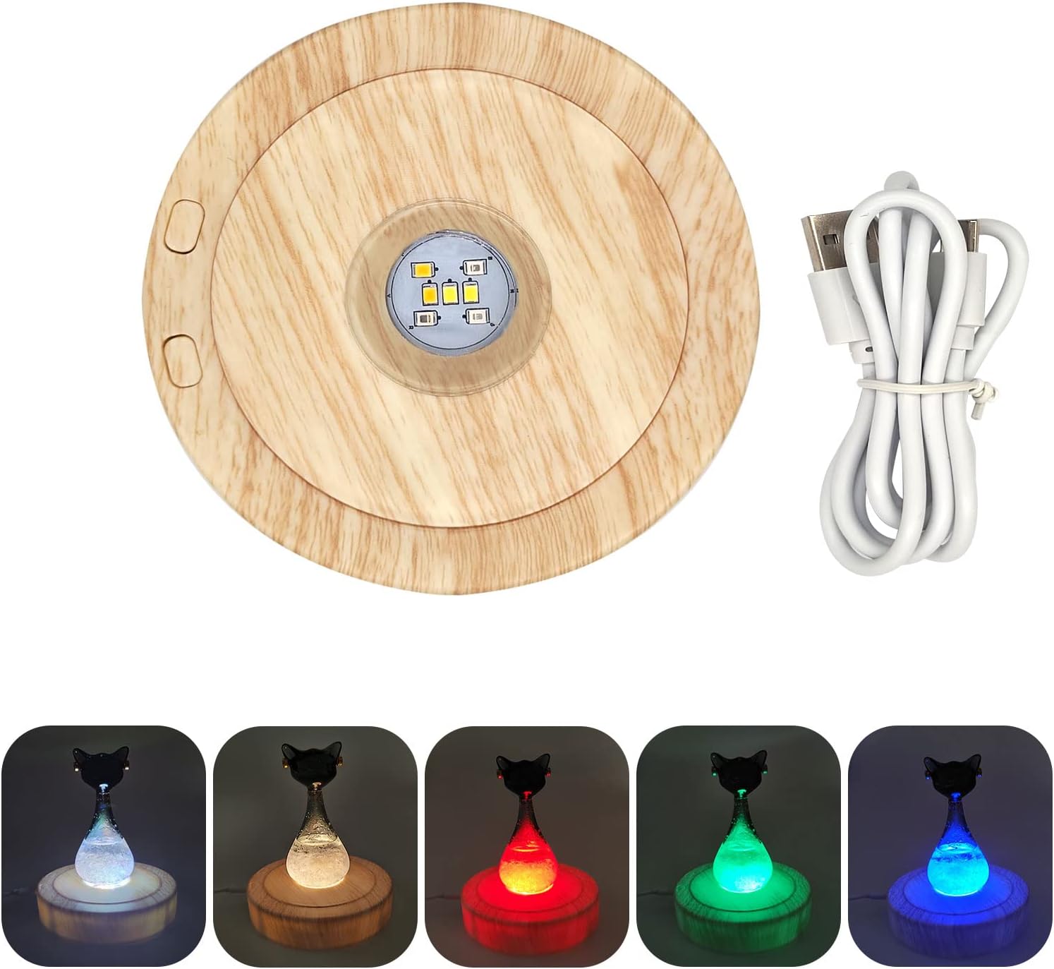 Rotating Display Stand With Led Light Colorful Spinning Base