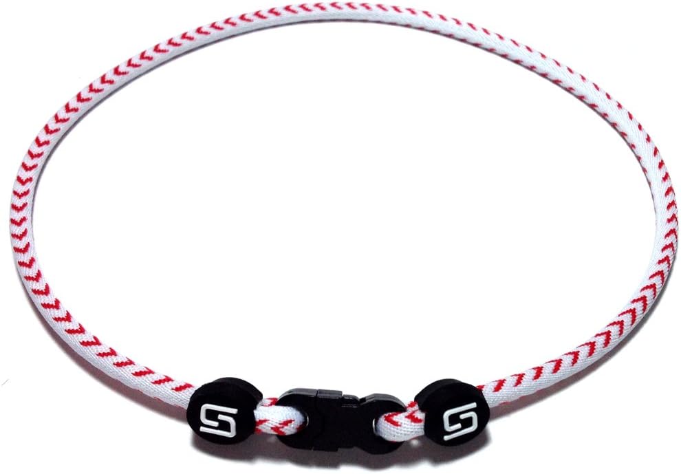 Cebuy 3 Rope Braided Tornado Titanium Baseball Necklace 20  Black/Pink/White