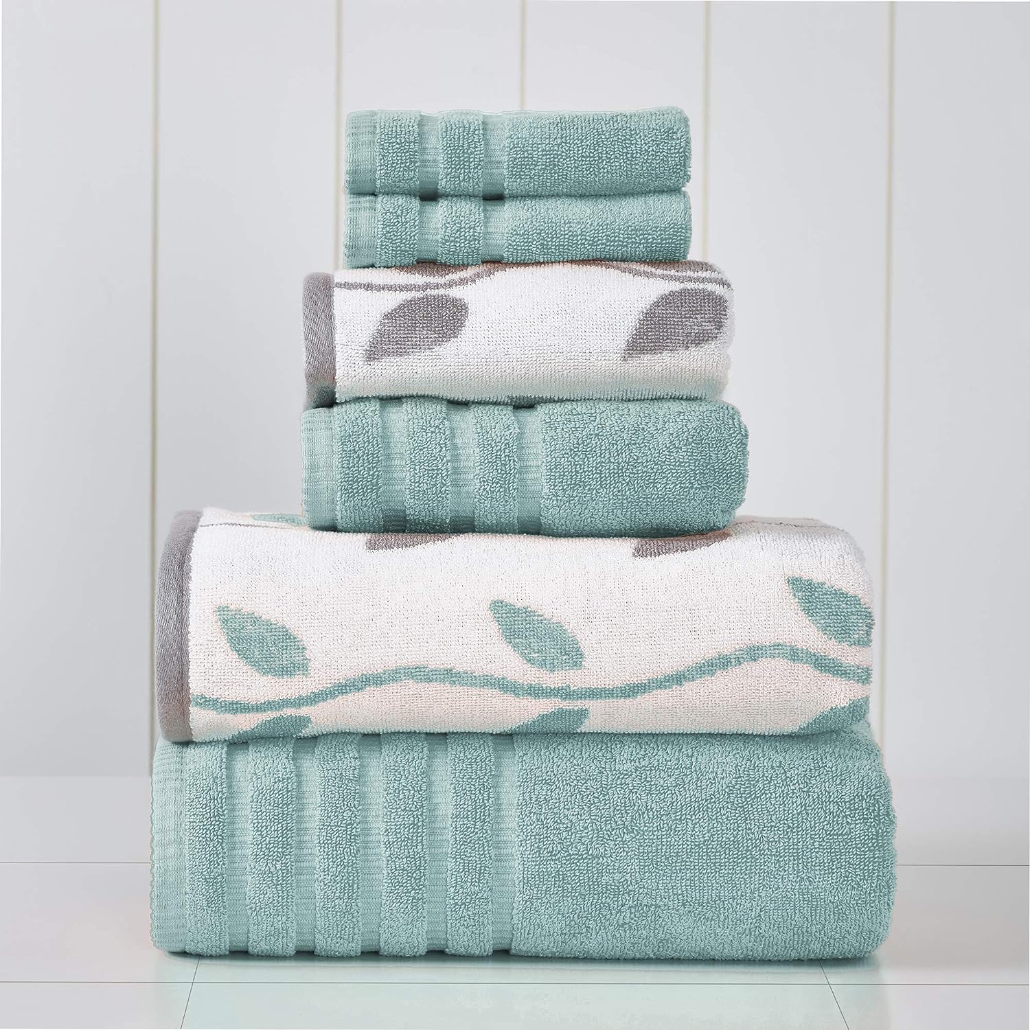 Truly Lou 100% Cotton Bathroom Towel Set - 6 Piece Set…