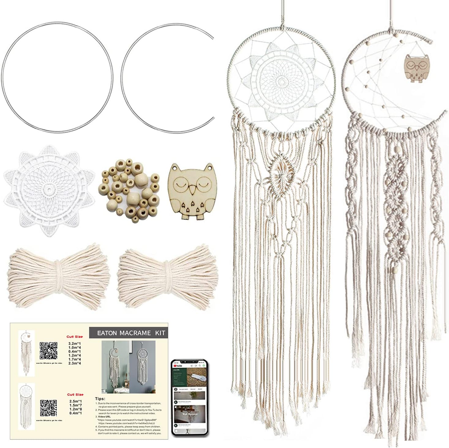 Rovepic Traditional Dream Catcher Kit for Girls Boys Wall Decor