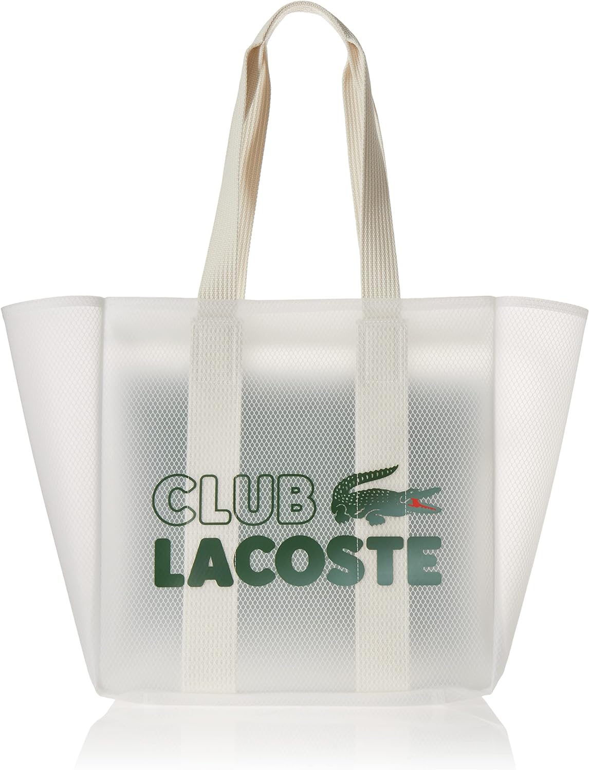 LACOSTE Appliquéd canvas-trimmed mesh and PVC tote