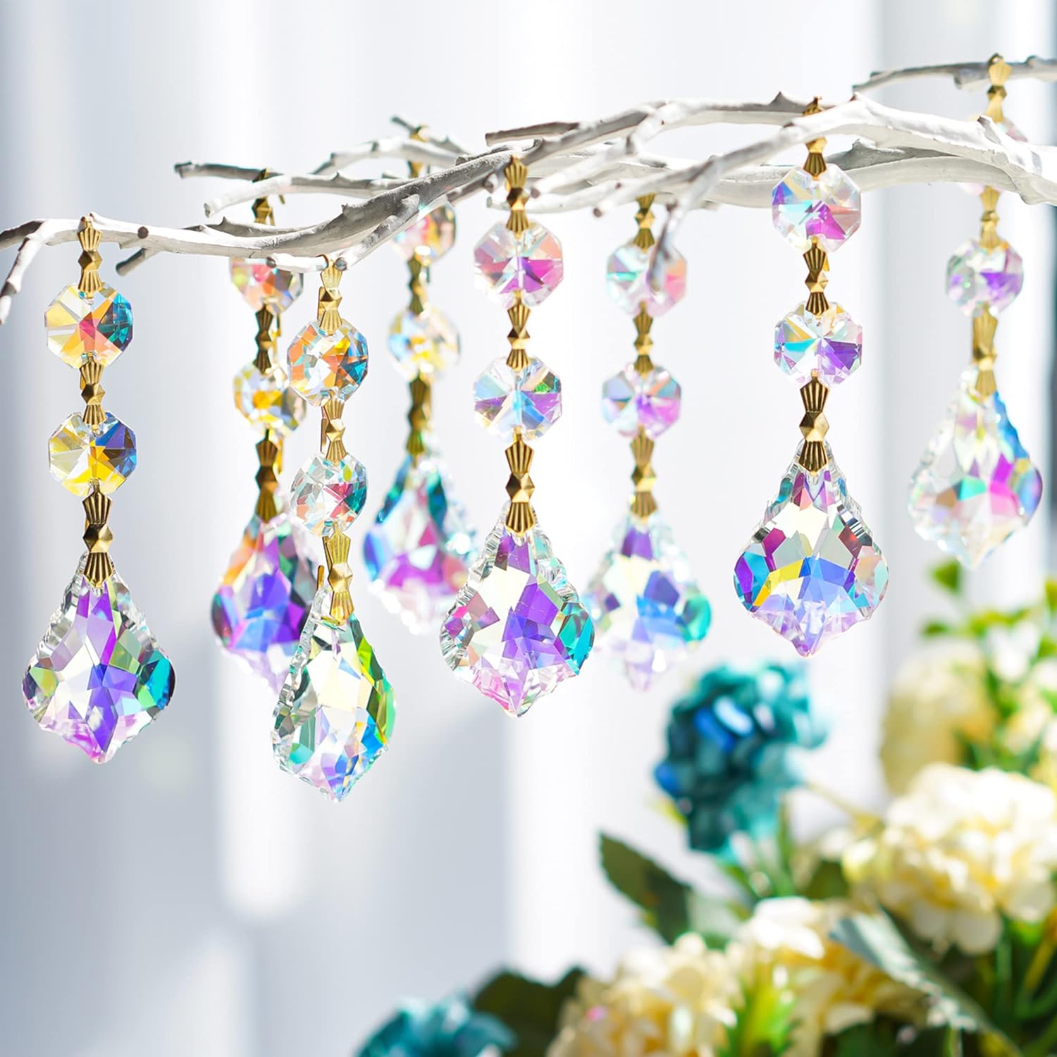 30-Pack Hanging Crystals for Centerpieces Crystal Garland Strands