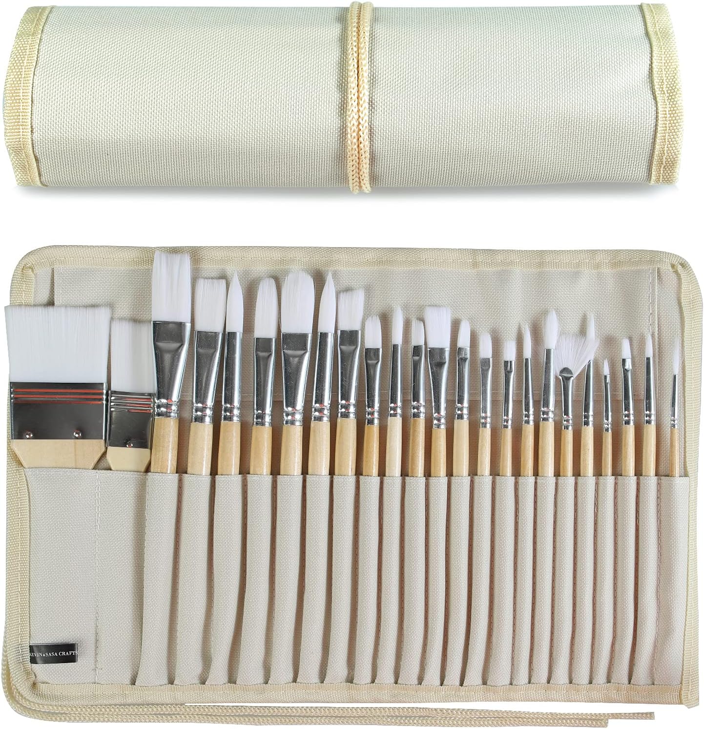 AROIC Acrylic Paint Brush Set, 15 pcs Nylon Hair Paint Brushes for