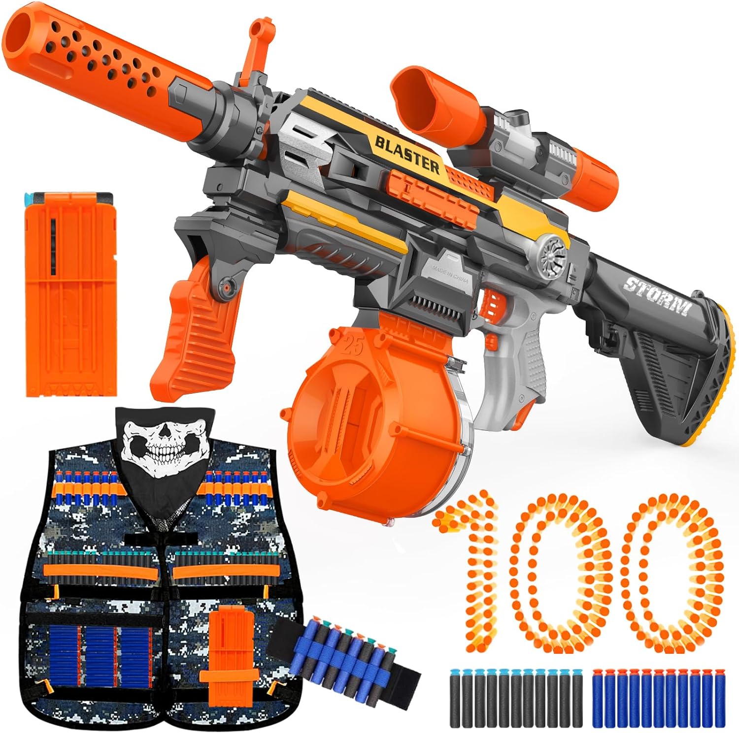  AURIDA Toy Sniper Rifle for Nerf Guns Automatic Machine Gun,  100+ Styles Toy Foam Blasters & Guns, Toy Gun for Kids Ages 8-12, Gift for  Birthday, Christmas - with Bracket 