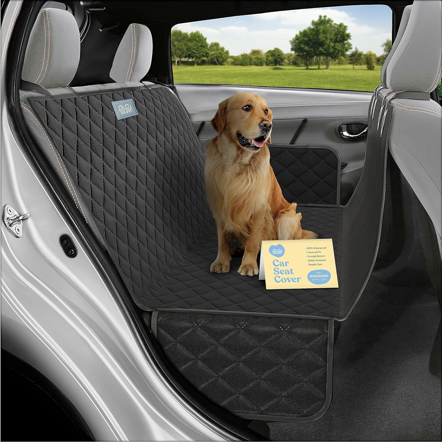 BeneathYourFeet Dog Seat Cover (54 W x 56 L, Colored Paw Prints) Scratch  Prevention Dog Car Seat Cover for Back Seat Waterproof Dog Hammock for Car  Durable Car Seat Covers : Pet Supplies 