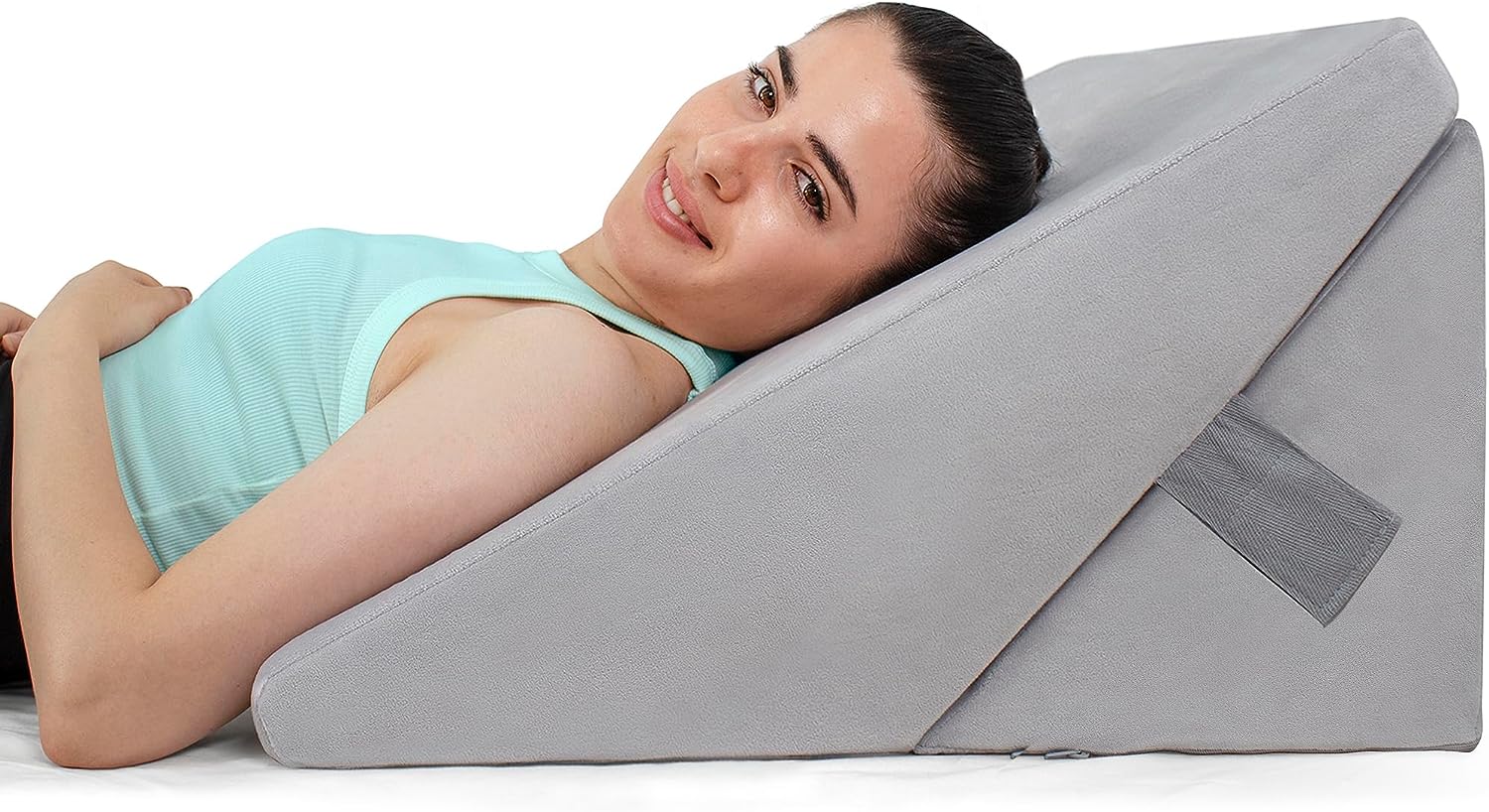 Flexicomfort Memory Foam Wedge Pillow for Sleeping with Adjustable Head  Support Cushion - Post Surgery Pillow - Folding Incline Cushion System for  Legs - Washable Cover