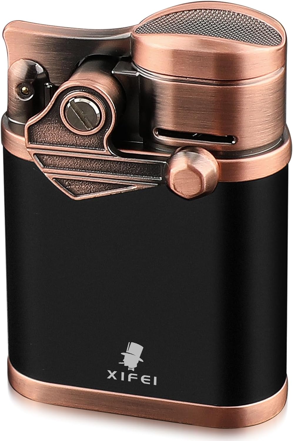 XIFEI Cigar Lighter, Cigar Puncher, Cigar Draw Enhancer, Cigar Stand,  All-in-one Lighter (Sand Black)
