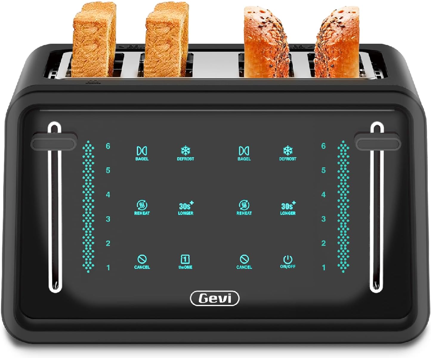 SEEDEEM Toaster 2 Slice, Stainless Toaster LCD Display&Touch Buttons, 50%  Faster Heating Speed, 6 Bread Selection, 7 Shade Setting, 1.5''Wide Slot